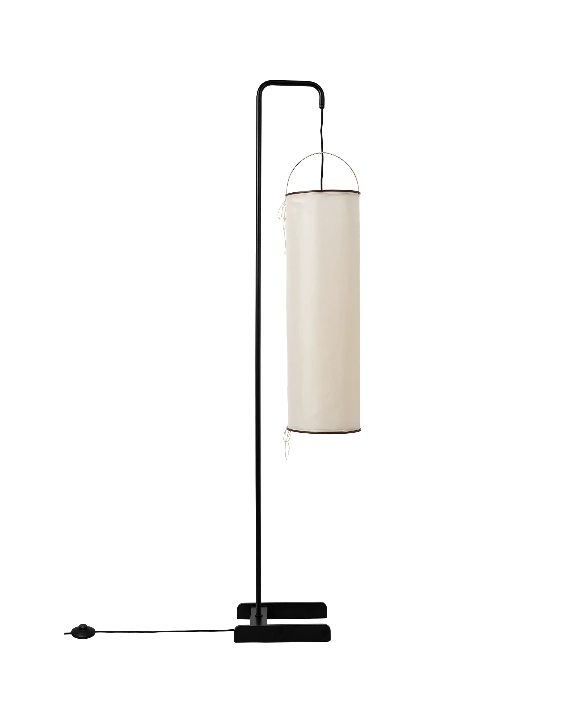 GUBI Silk Lantern Floor Lamp (Natural White Silk, Black Semi Matt, UK)