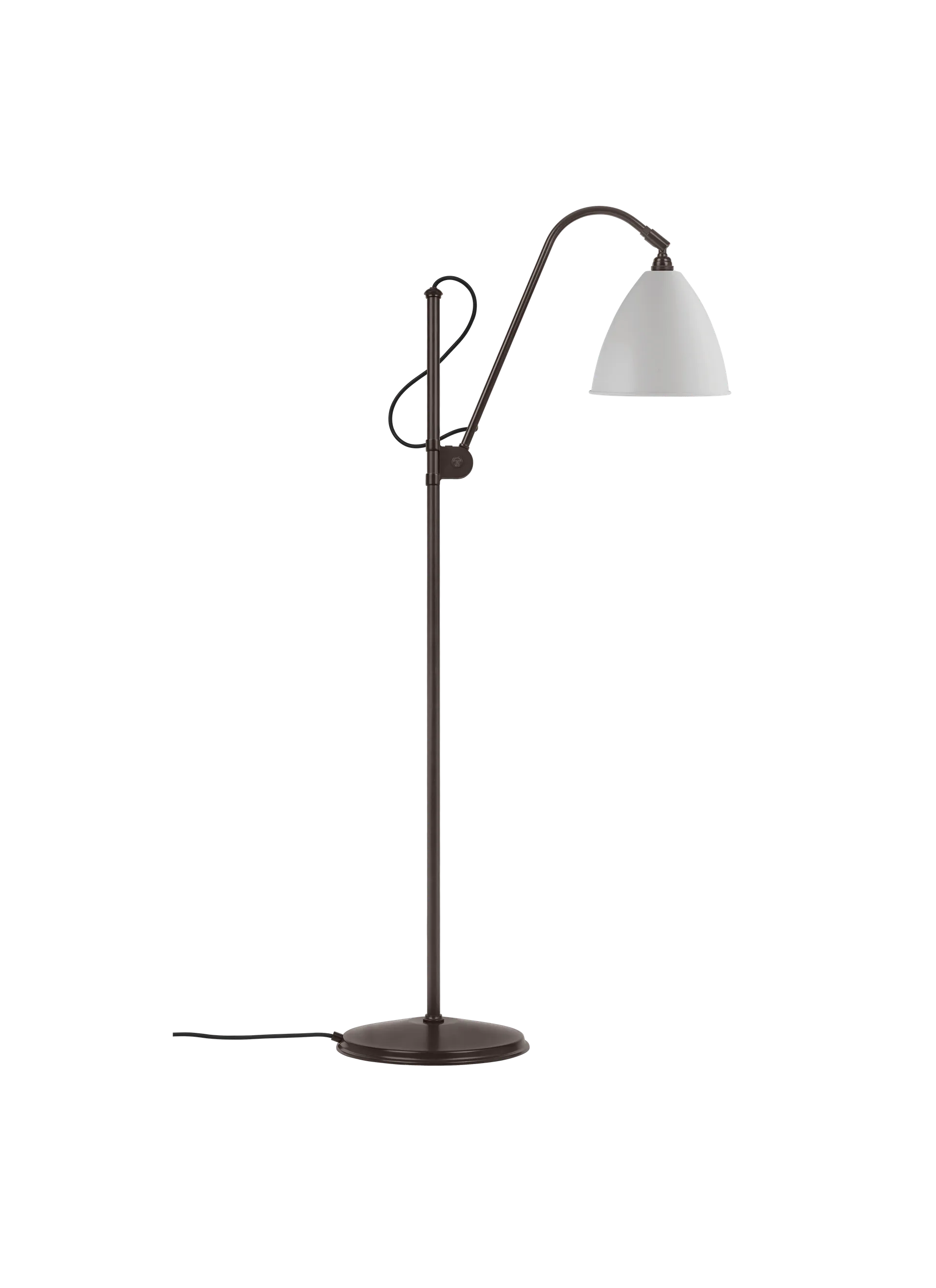 GUBI Bestlite BL3 Floor Lamp (Classic White Semi Matt, Black Brass, Ø21 x 18 cm, UK)