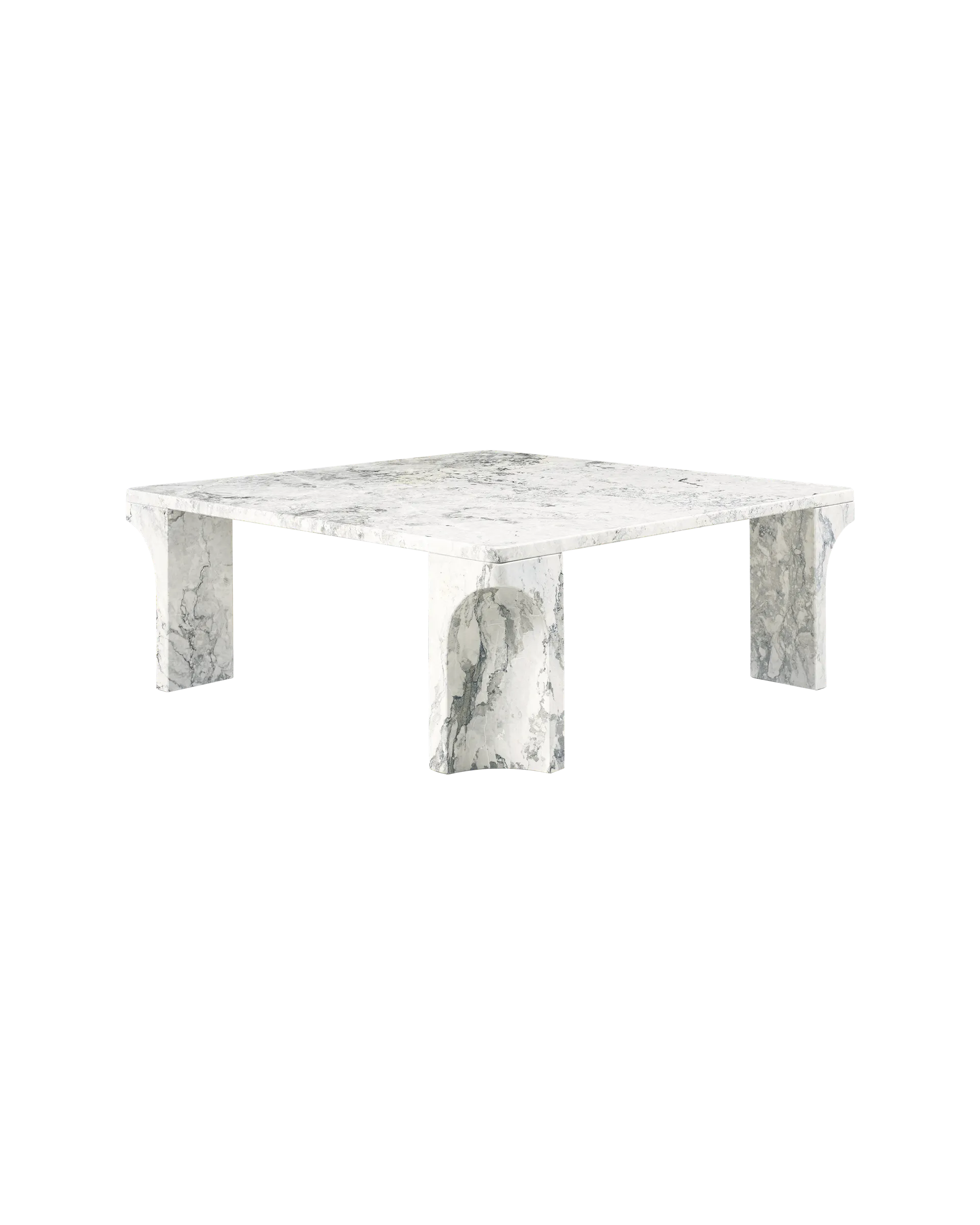 GUBI Doric Coffee Tables (Stormy Gray Marble, Stormy Gray Marble, 80 x 80 cm)