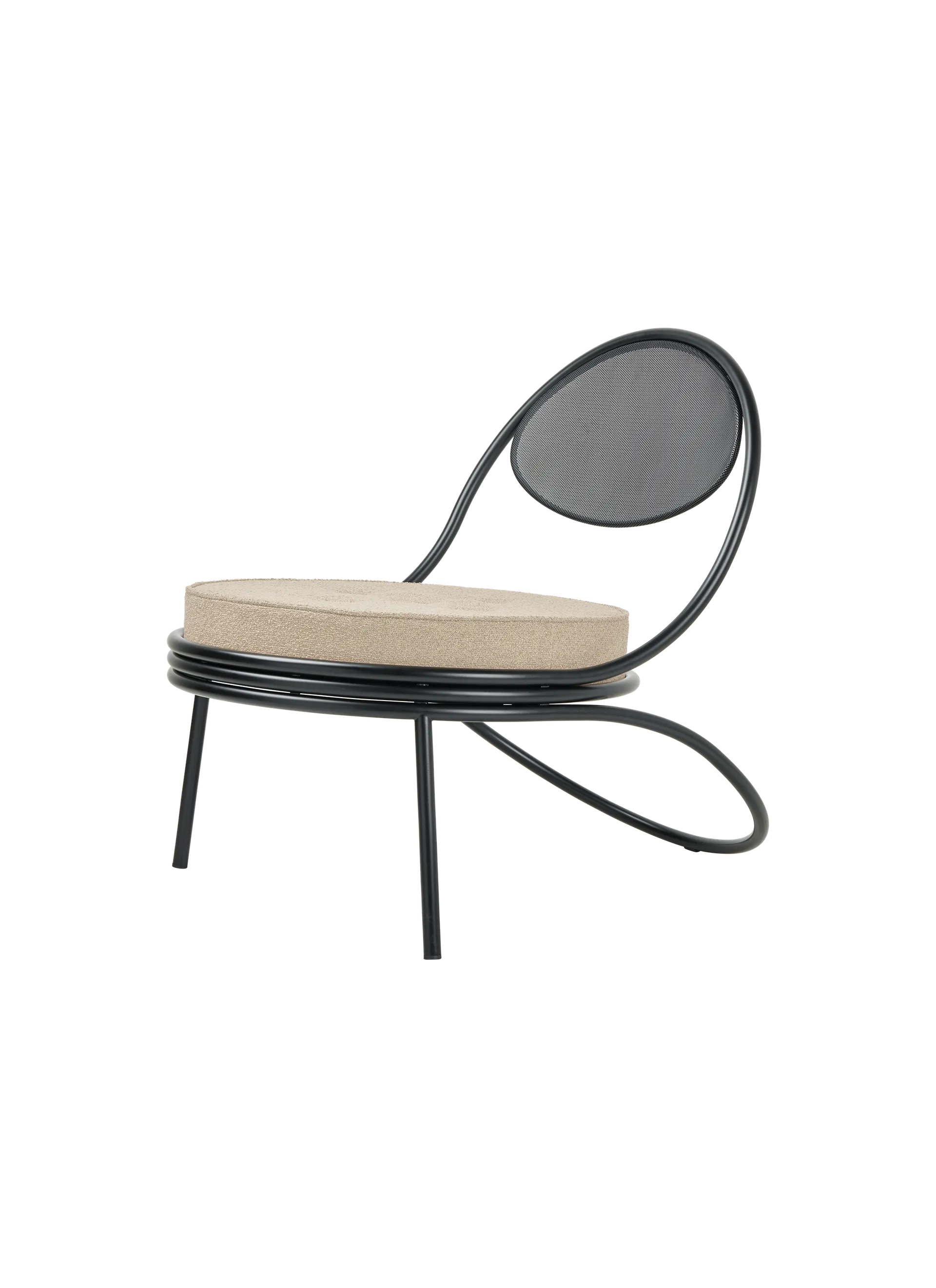 GUBI Copacabana Lounge Chair (Black Semi Matt, Lorkey, Limonta (41, Standard))
