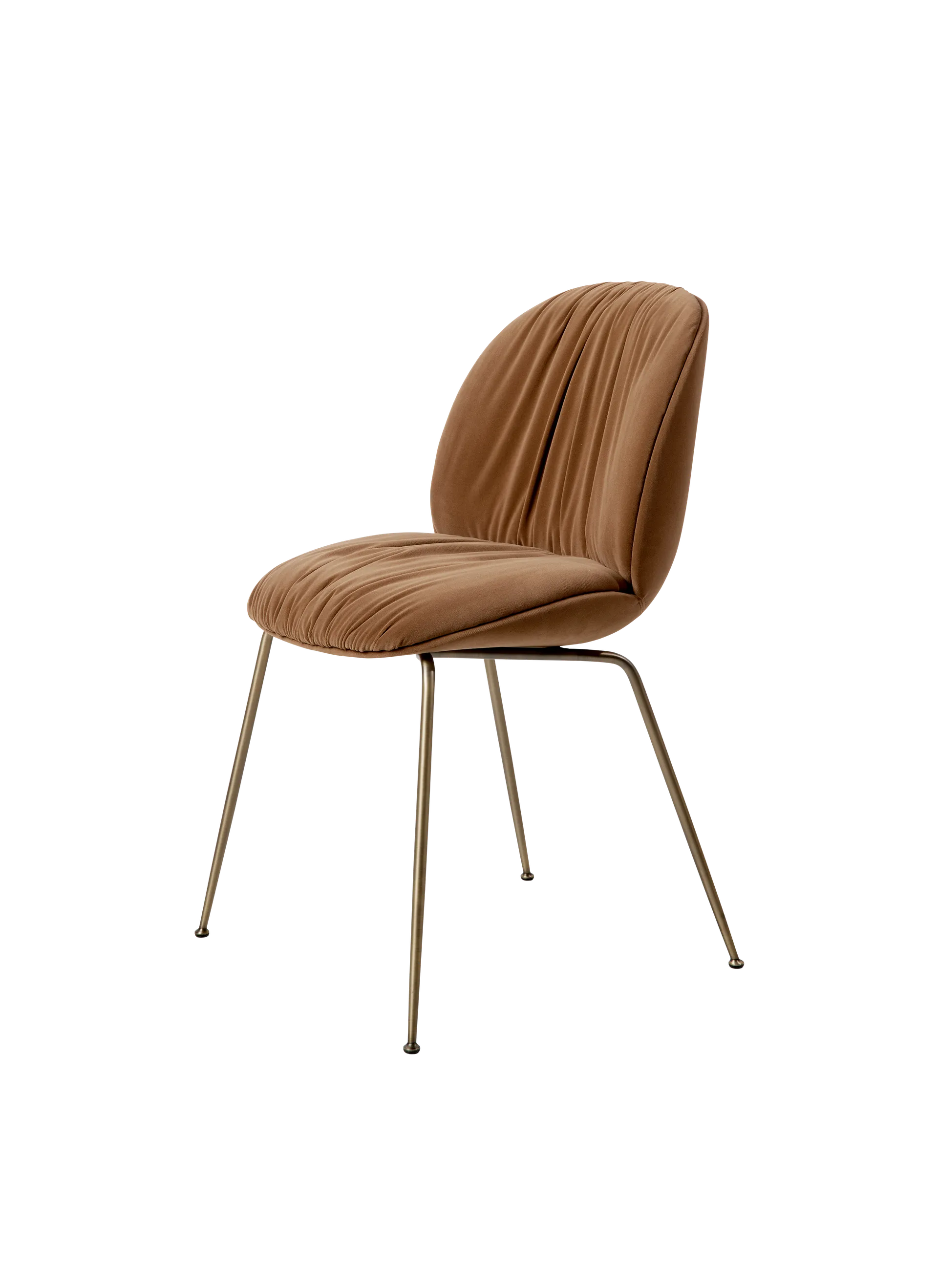 GUBI Beetle Soft Dining Chair, Fully Upholstered (Sunday, Dedar (112, Standard), Antique Brass)