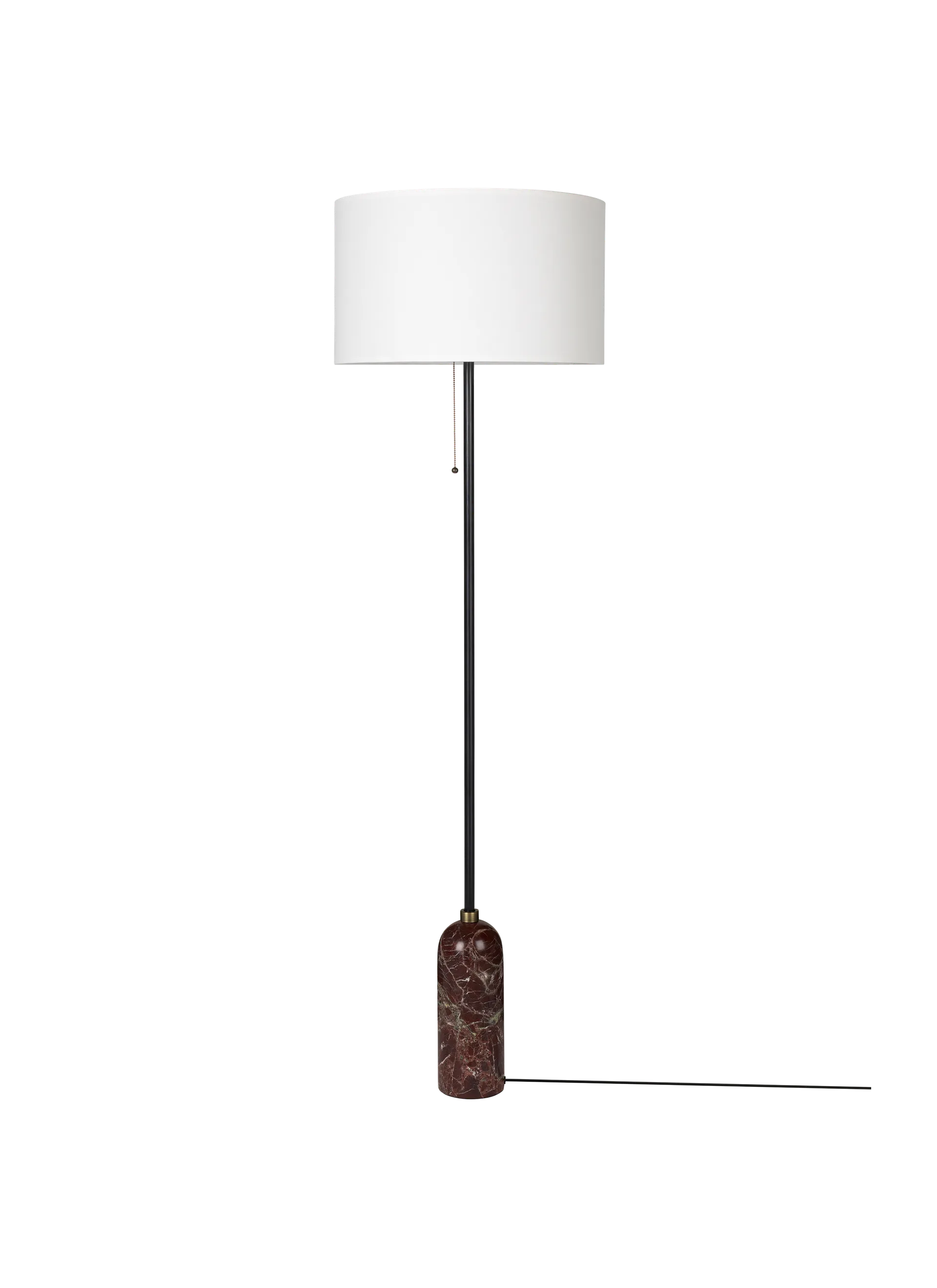 GUBI Gravity Floor Lamp (Maroon Marble, White shade, EU)