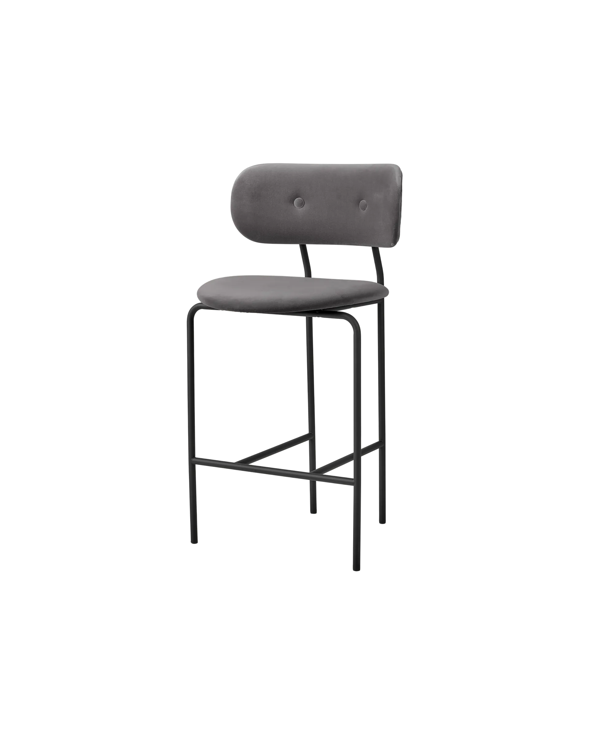 GUBI Coco Counter Chair, Fully Upholstered (Sunday, Dedar (025, Standard), Black, Black Matt)