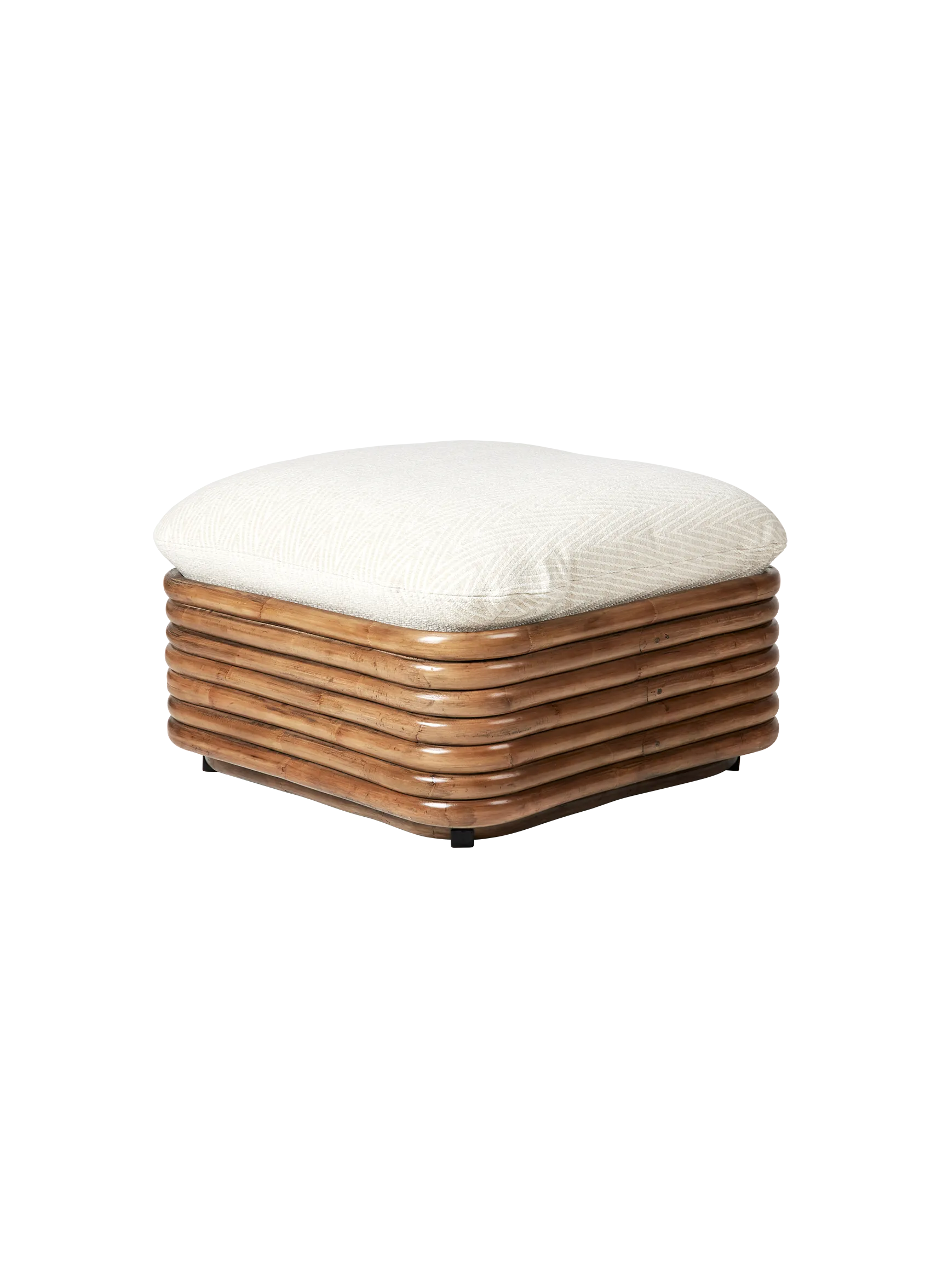 GUBI Bohemian 72 Ottoman (Chevron Outdoor FR, Dedar (002, Standard), Rattan)