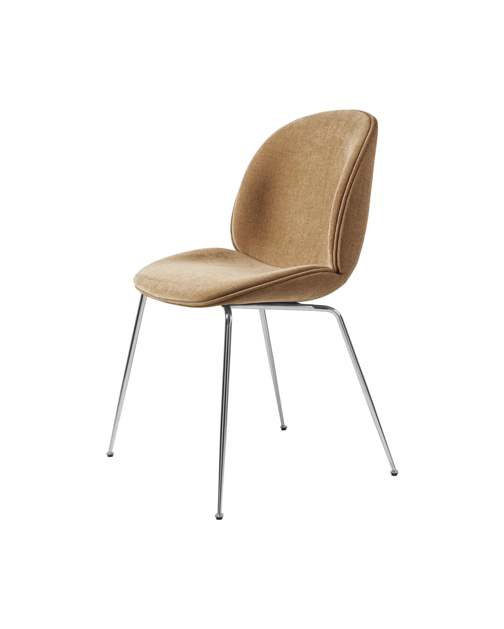 GUBI Beetle Dining Chair, Fully Upholstered (Conic base, Chrome, Belsuede Special FR, Dedar (003, Standard))
