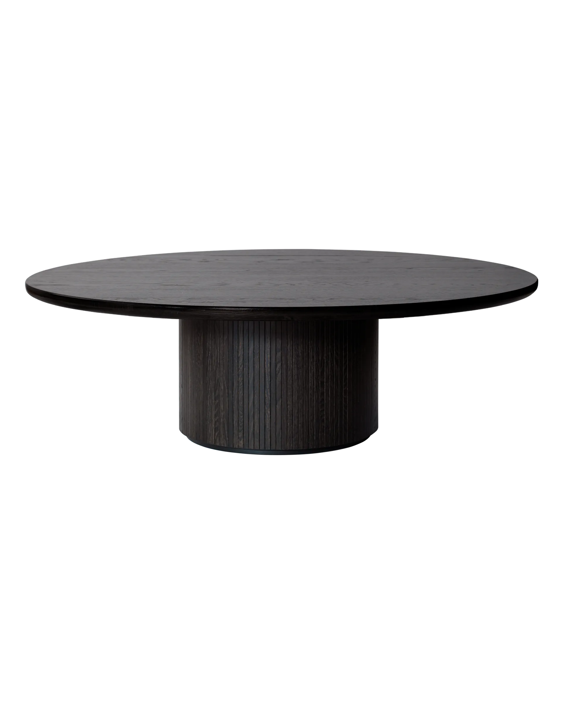 GUBI Moon Coffee Table, Round (Brown/Black Stained Veneer Oak Lacquered, Brown/Black Stained Veneer Oak Lacquered, Ø150 x H45 cm)