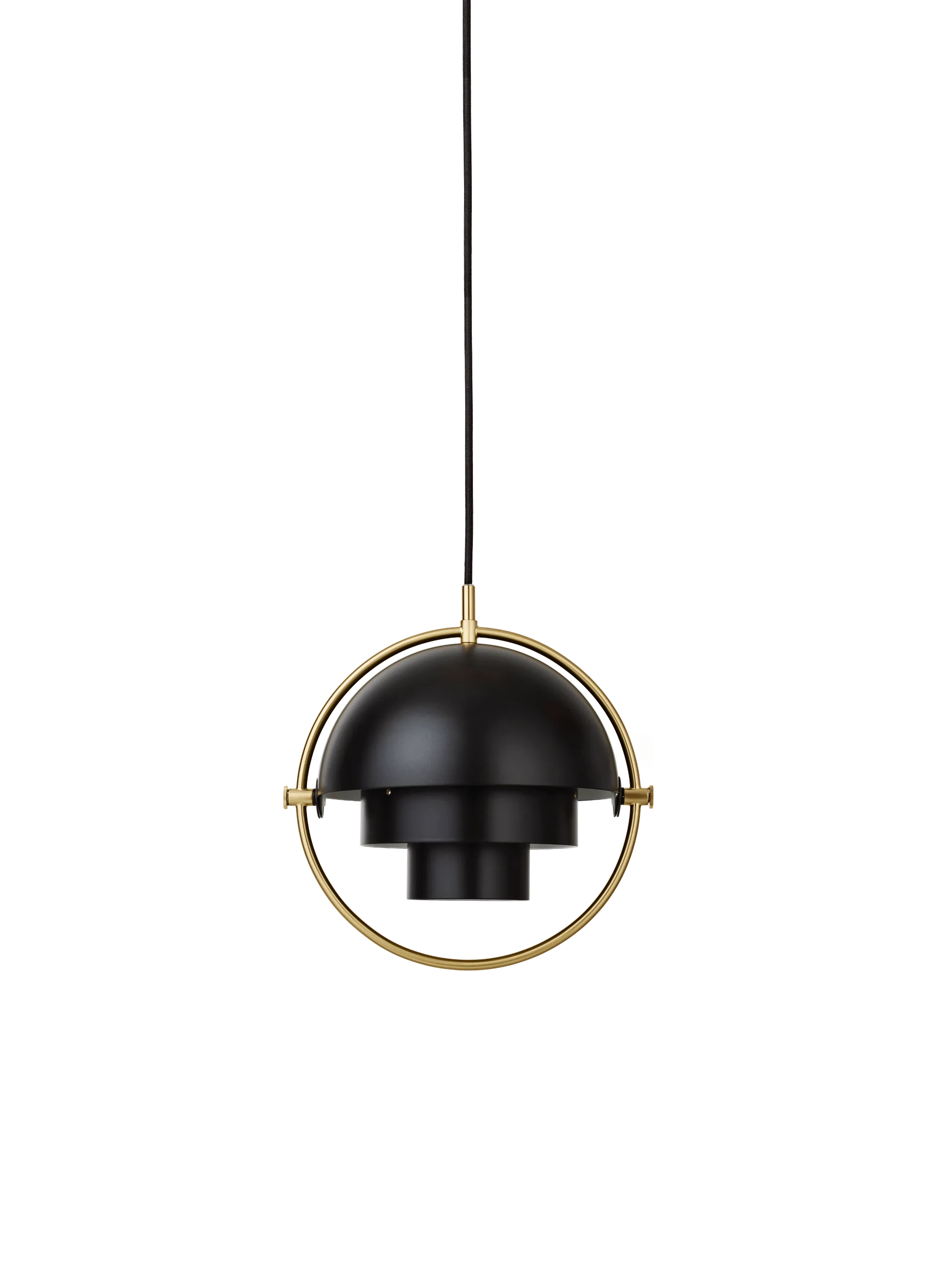 GUBI Multi-Lite Pendant (Brass, Black Semi Matt, Ø22,5 x 11 cm, EU)