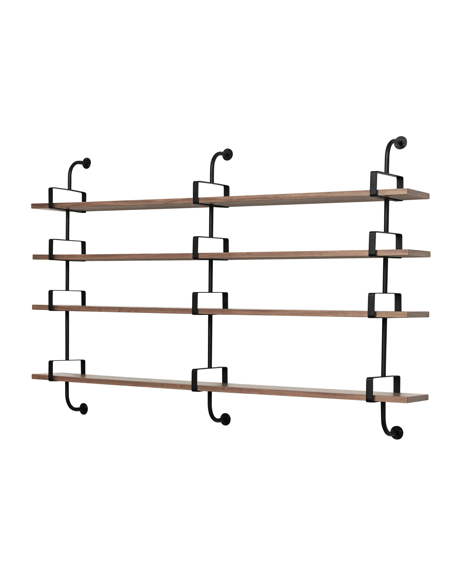 GUBI Démon Shelf (American Walnut Semi Matt Lacquered, Large, 4 Shelves)