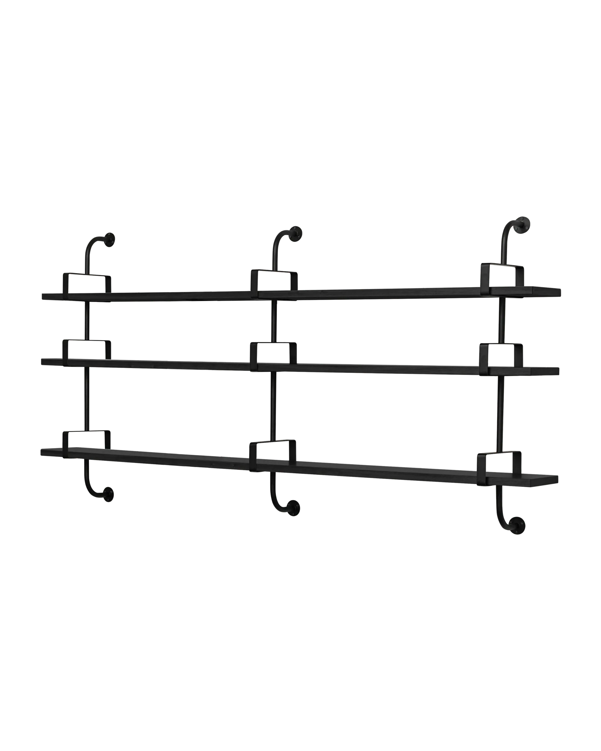 GUBI Démon Shelf (Black Stained Ash Semi Matt Lacquered, Large, 3 Shelves)