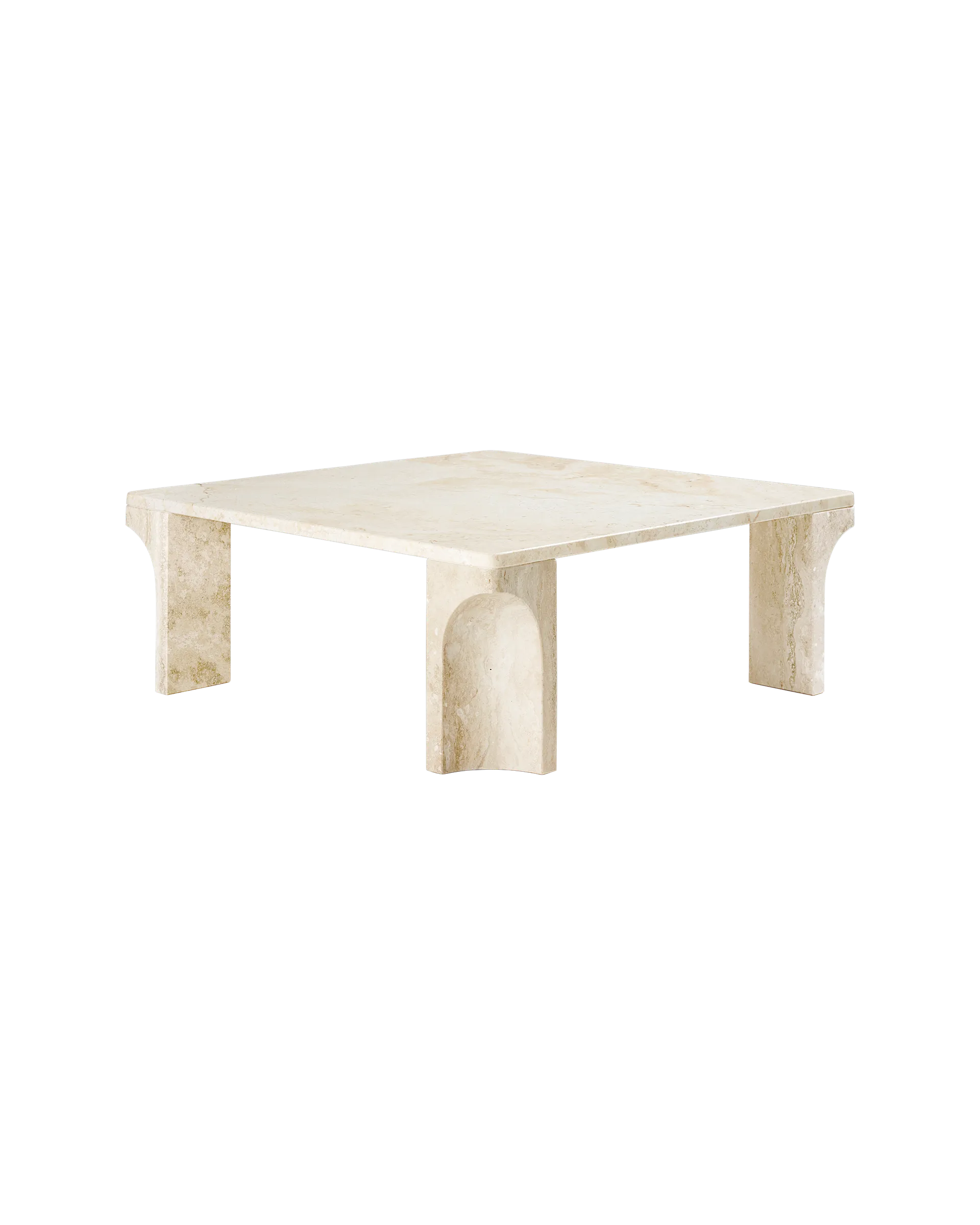 GUBI Doric Coffee Tables (Neutral White Travertine, Neutral White Travertine, 80 x 80 cm)