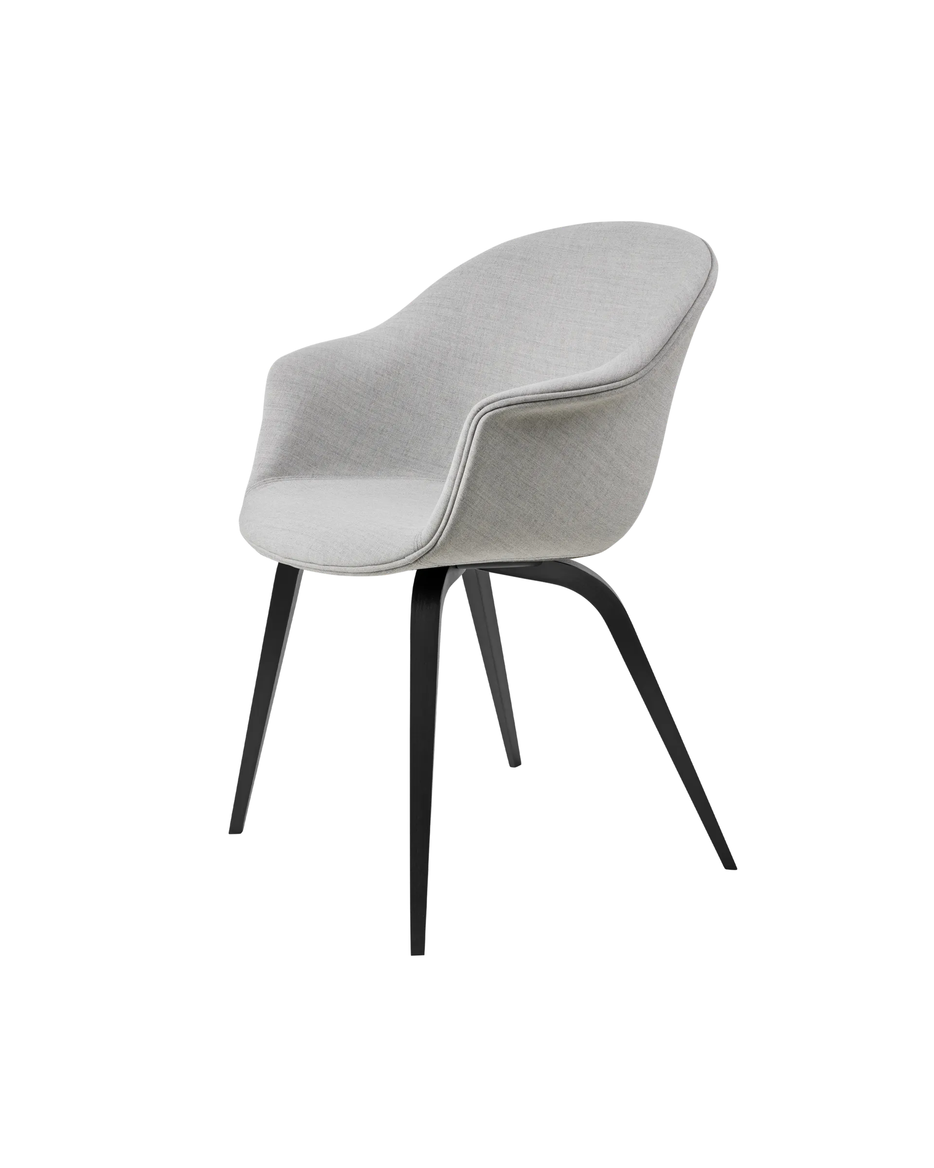 GUBI Bat Dining Chair, Fully Upholstered (Remix 3, Kvadrat (123, Standard), Wood base, Black Stained Beech)