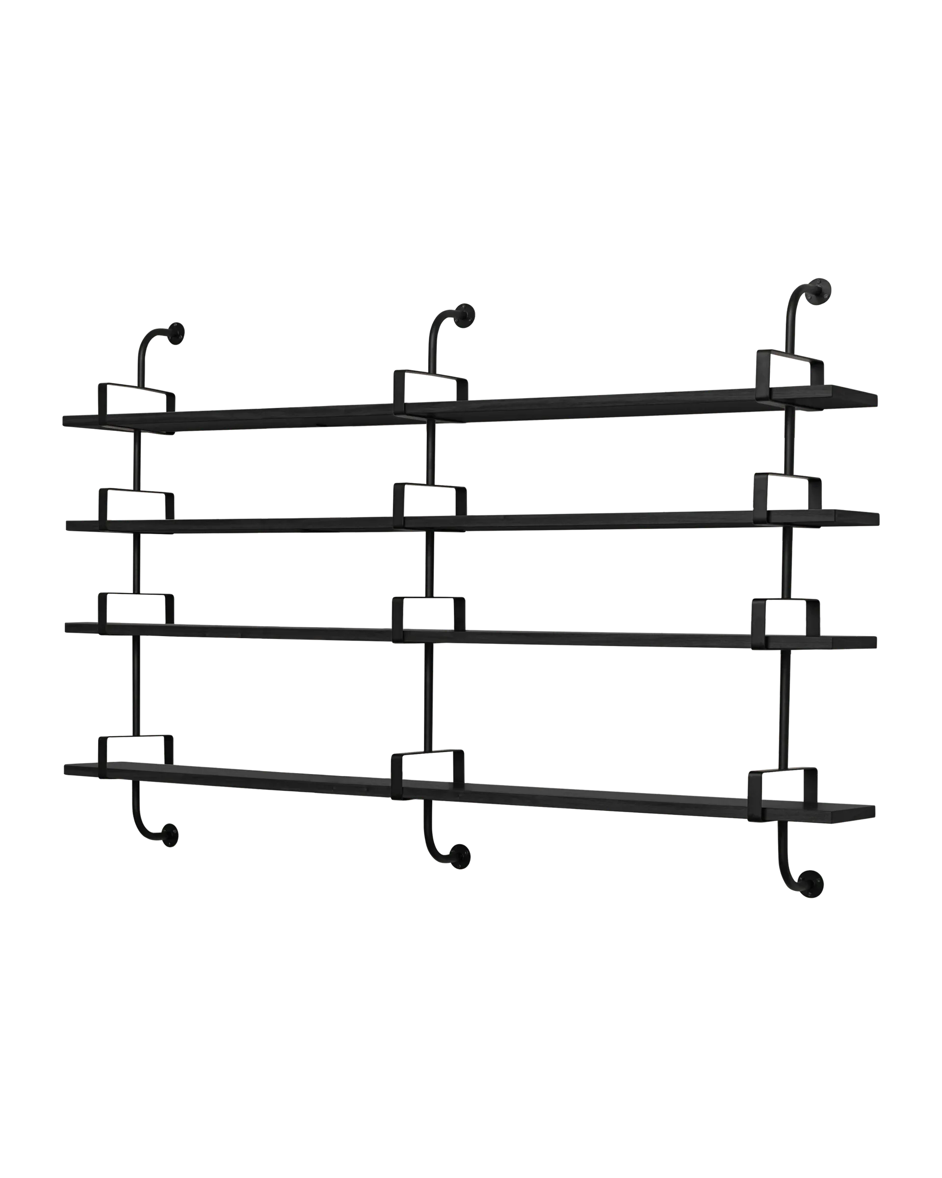 GUBI Démon Shelf (Black Stained Ash Semi Matt Lacquered, Large, 4 Shelves)