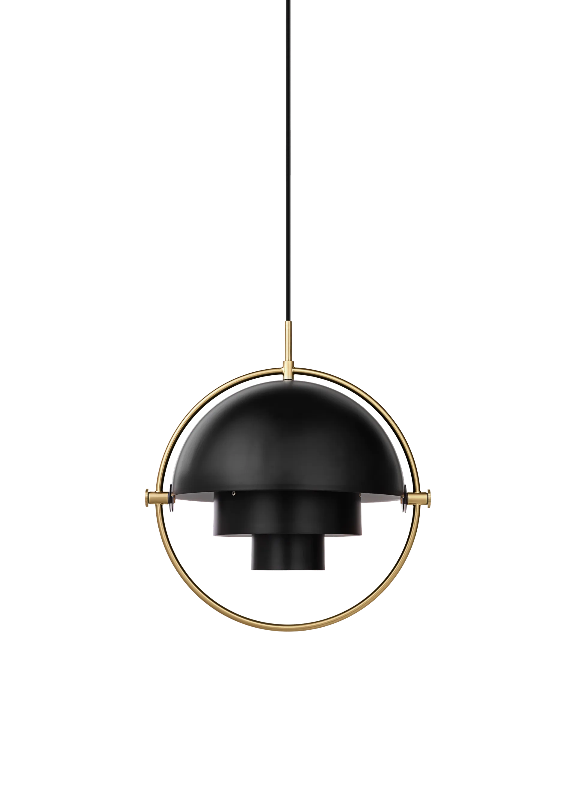 GUBI Multi-Lite Pendant (Brass, Black Semi Matt, Ø32 x 16 cm, EU)
