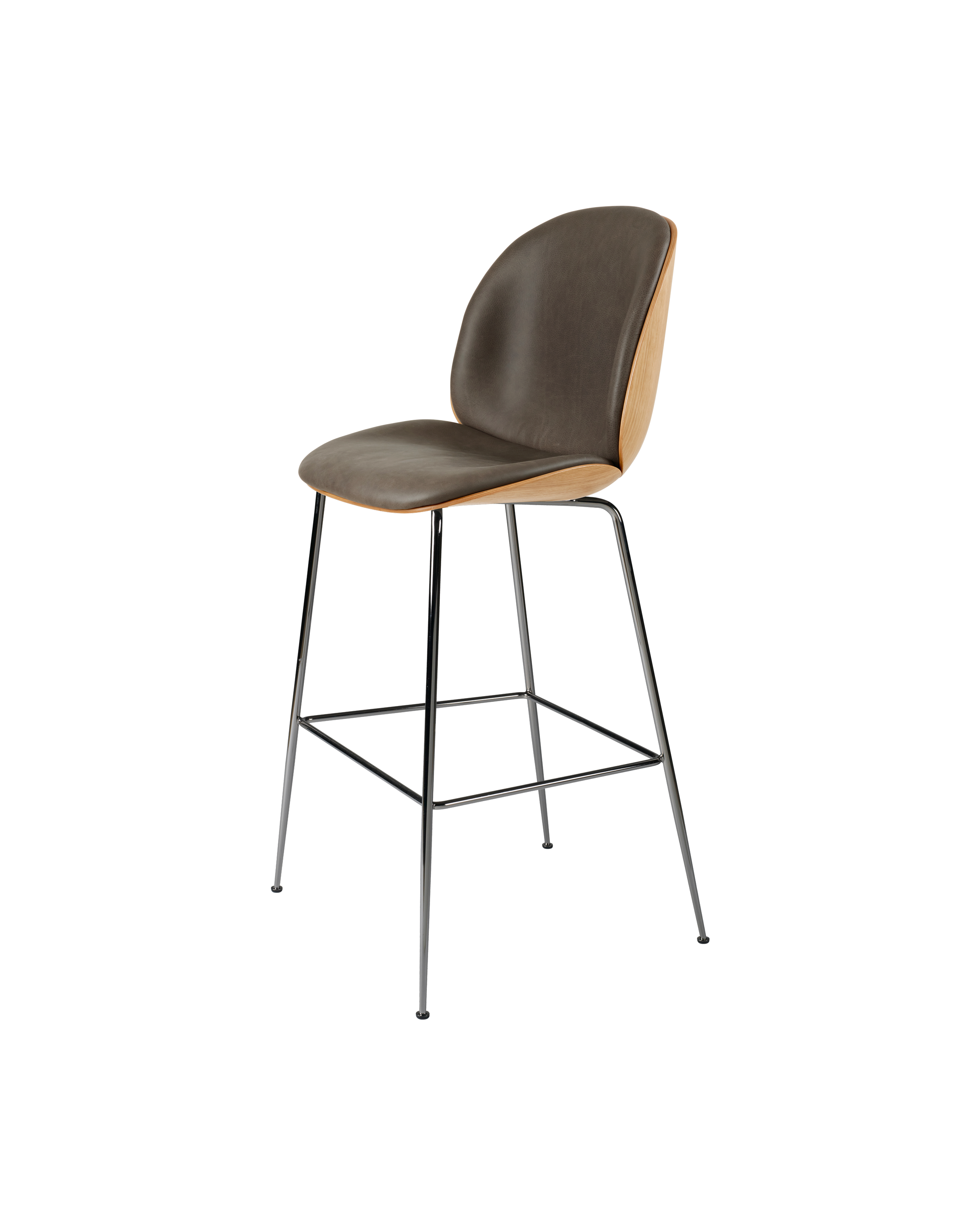 GUBI Beetle Bar Chair, 3D Veneer & Front Upholstered