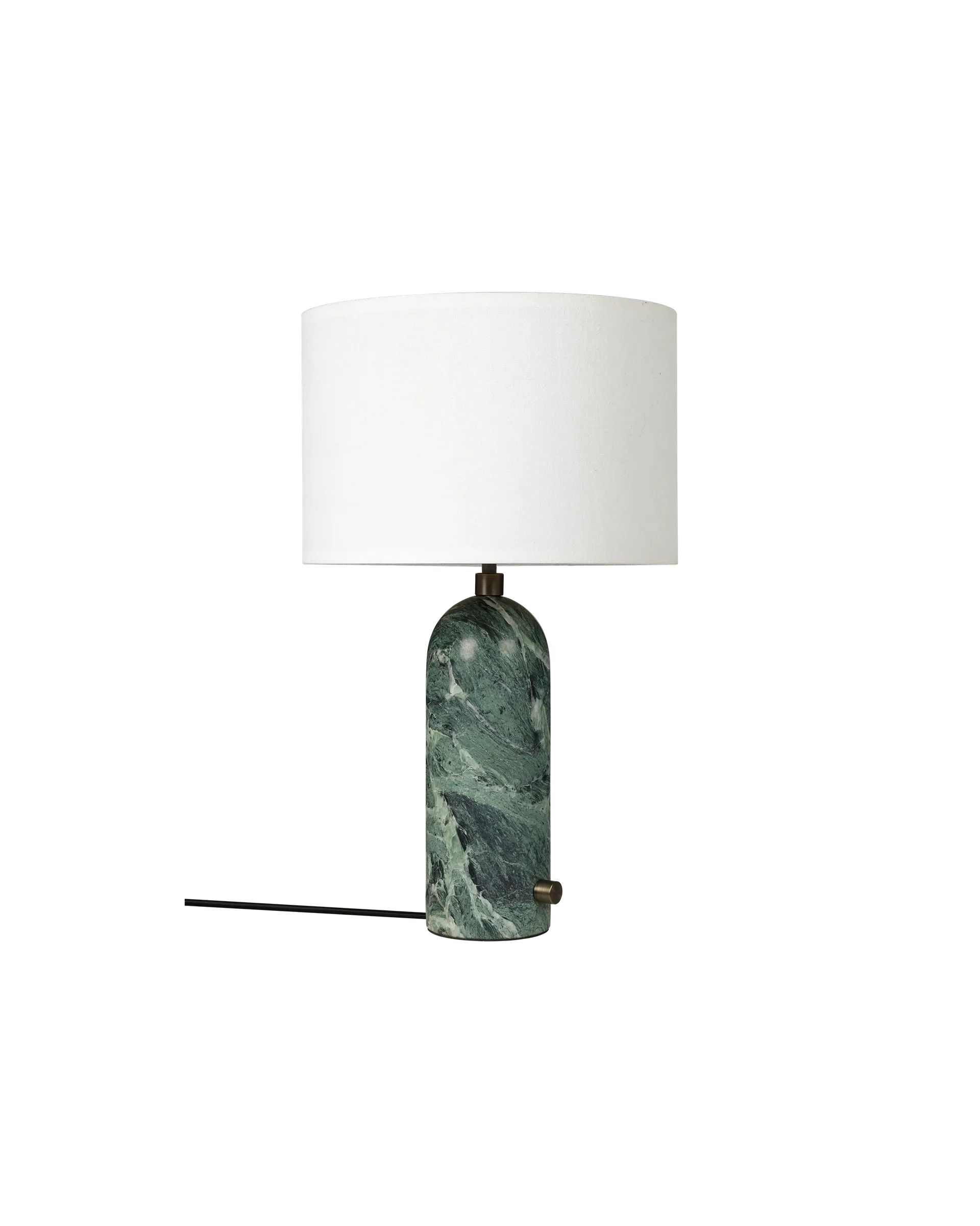 GUBI Gravity Table Lamp (Emerald Marble, White shade, 49 cm, EU)
