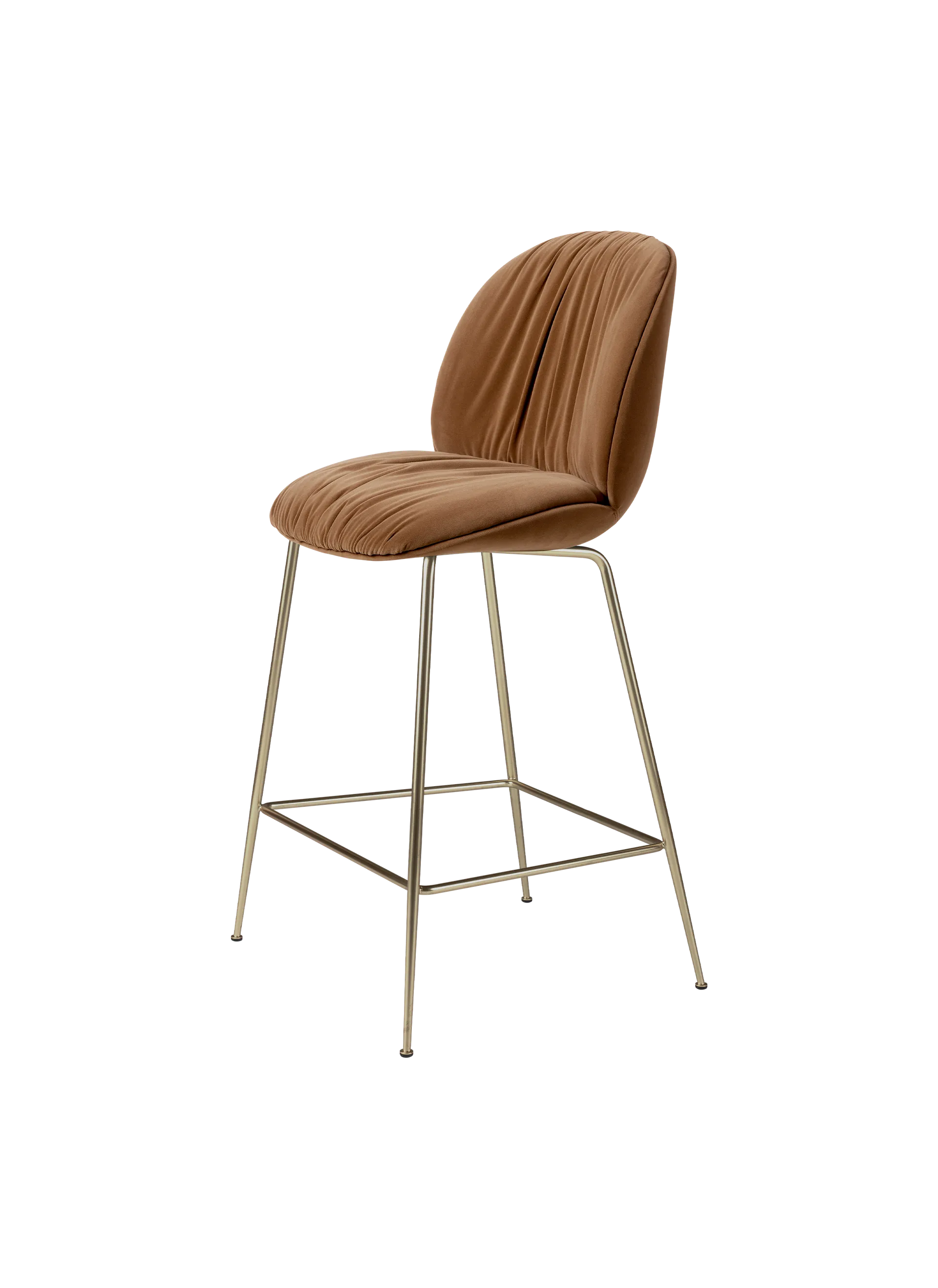 GUBI Beetle Soft Counter Chair, Fully Upholstered (Sunday, Dedar (112, Standard), Antique Brass)