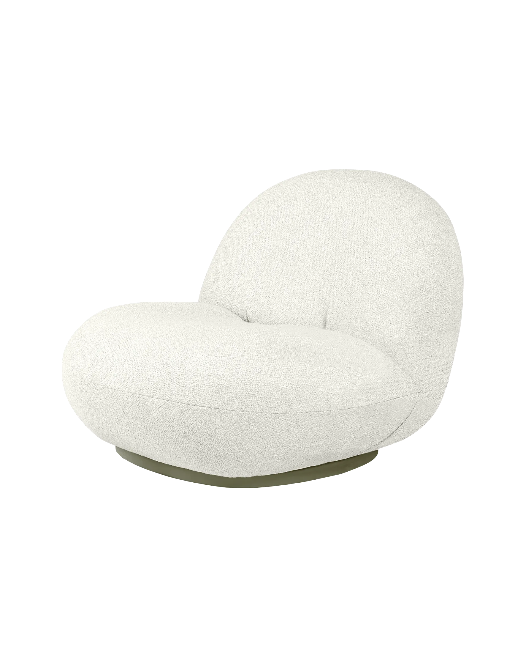 GUBI Pacha Lounge Chair, Outdoor (Libera, Dedar (002, Standard), Moss Gray, Swivel)
