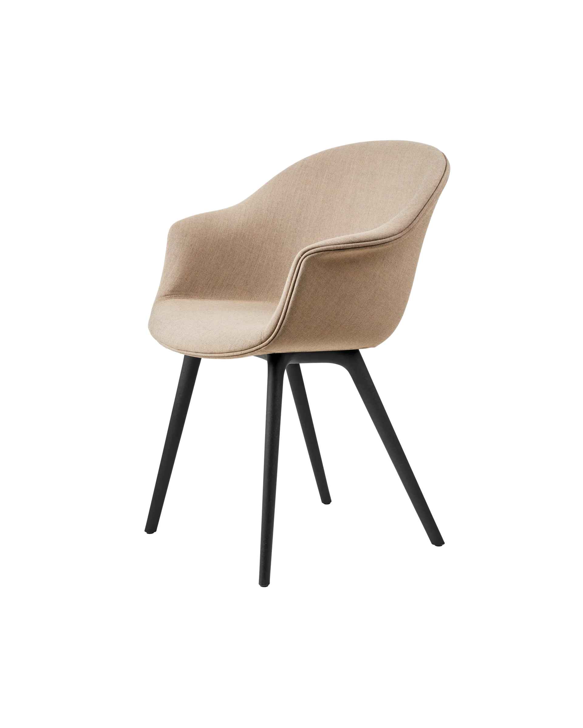 GUBI Bat Dining Chair, Fully Upholstered (Remix 3, Kvadrat (233, Standard), Plastic base, Black)