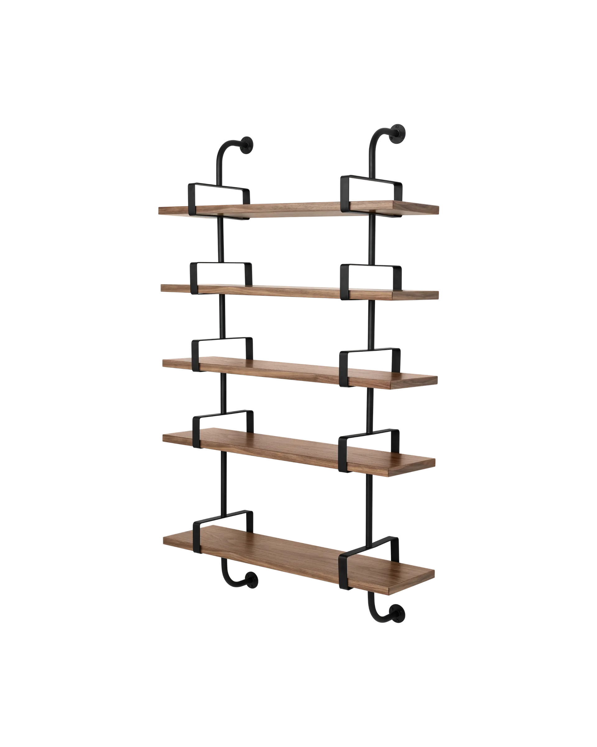 GUBI Démon Shelf (American Walnut Semi Matt Lacquered, Small, 5 Shelves)