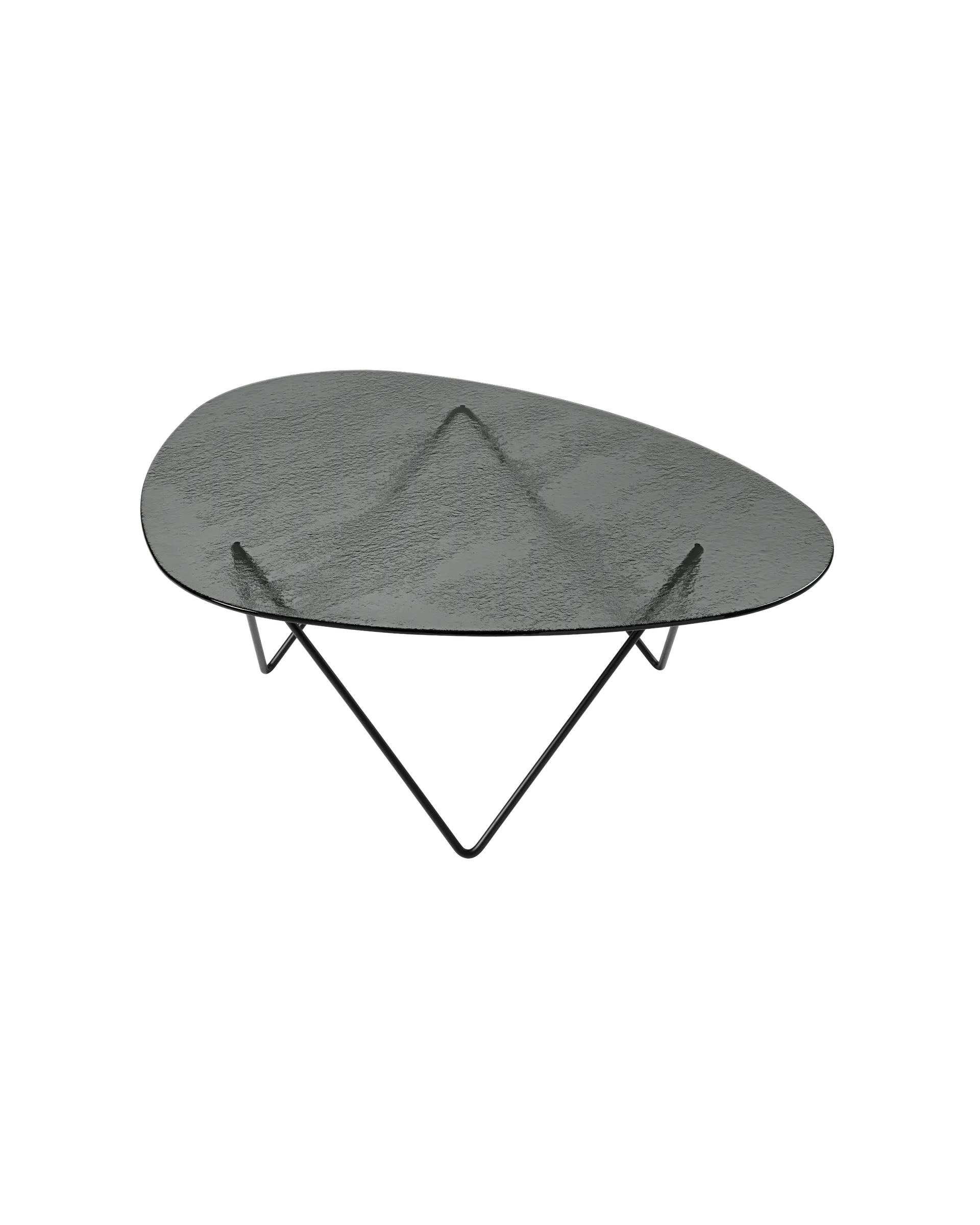 GUBI Pedrera Coffee Table (Black Semi Matt, Smoke Structured Glass)
