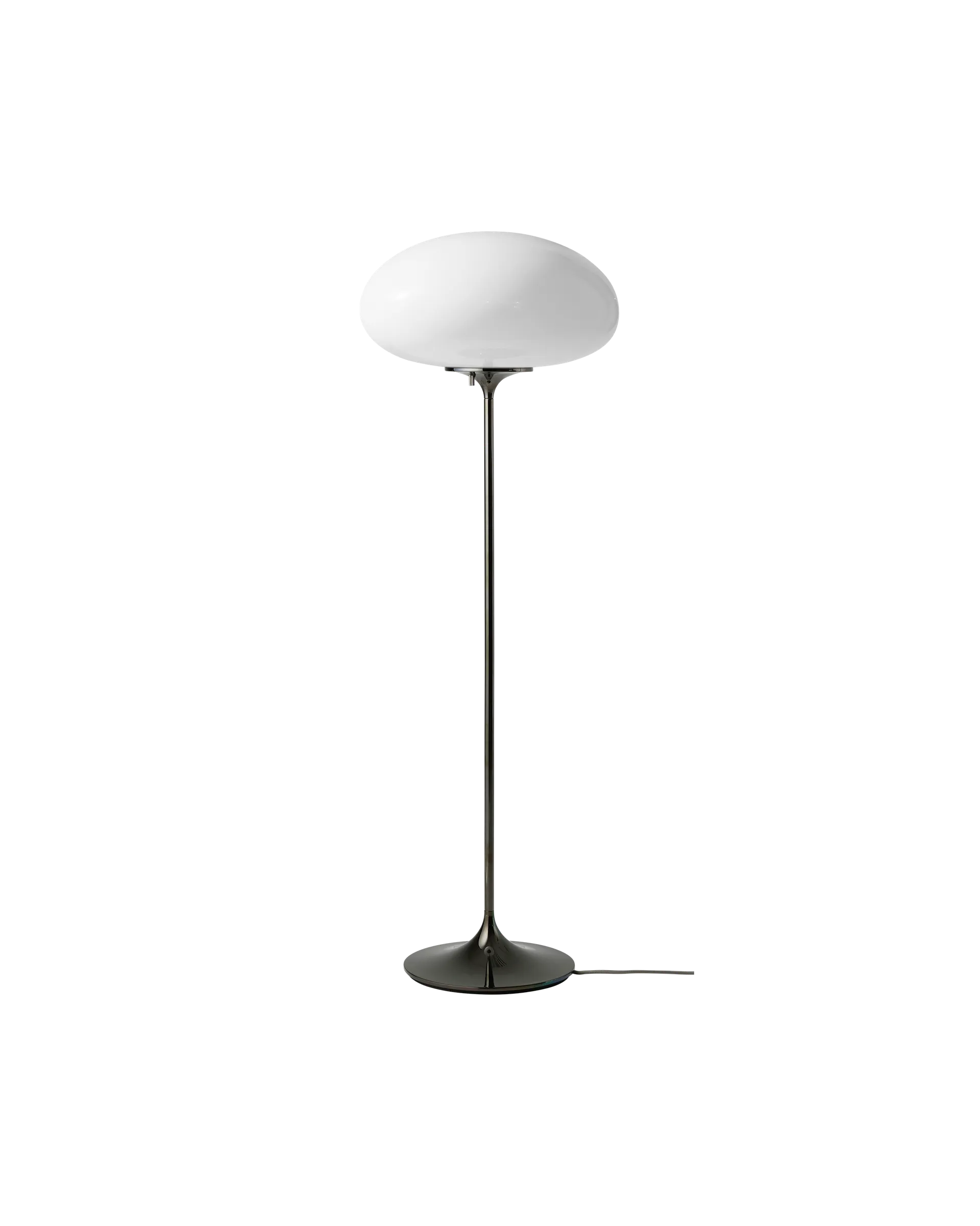 GUBI Stemlite Floor Lamp (Opal Glass, Black Chrome, 110 cm, UK)