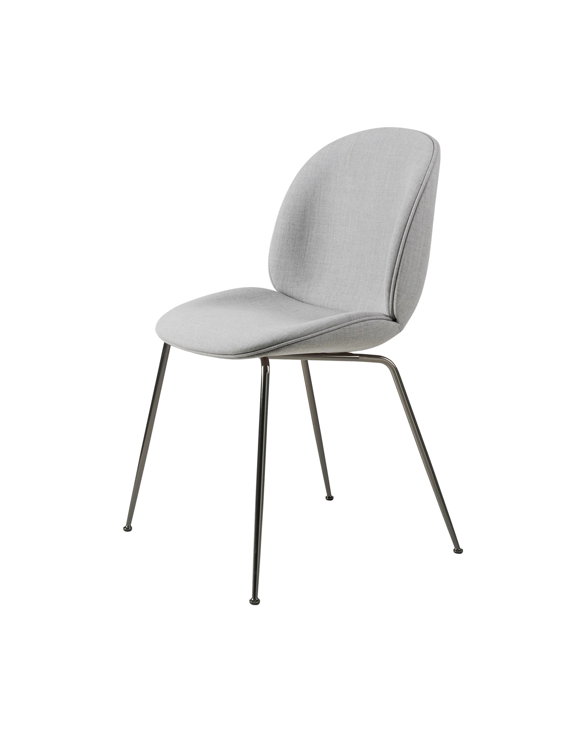 GUBI Beetle Dining Chair, Fully Upholstered (Conic base, Black Chrome, Remix 3, Kvadrat (123, Standard))