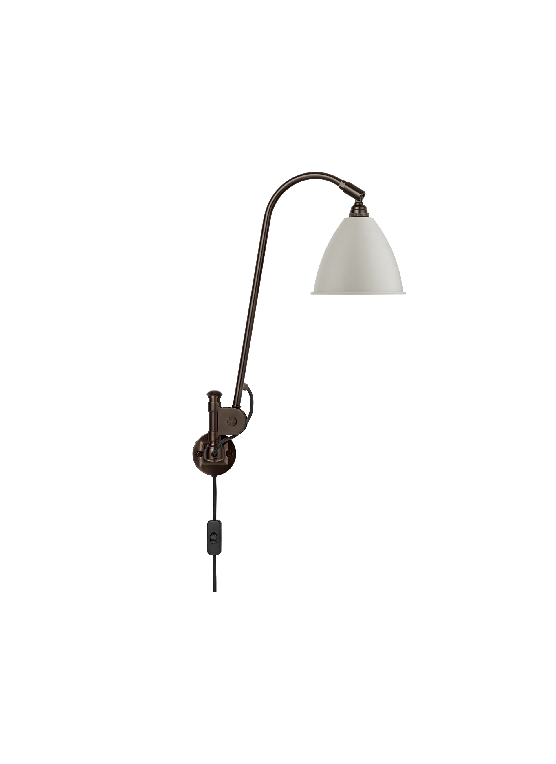 GUBI Bestlite BL6 Wall Lamp (Classic White Semi Matt, Black Brass, UK)