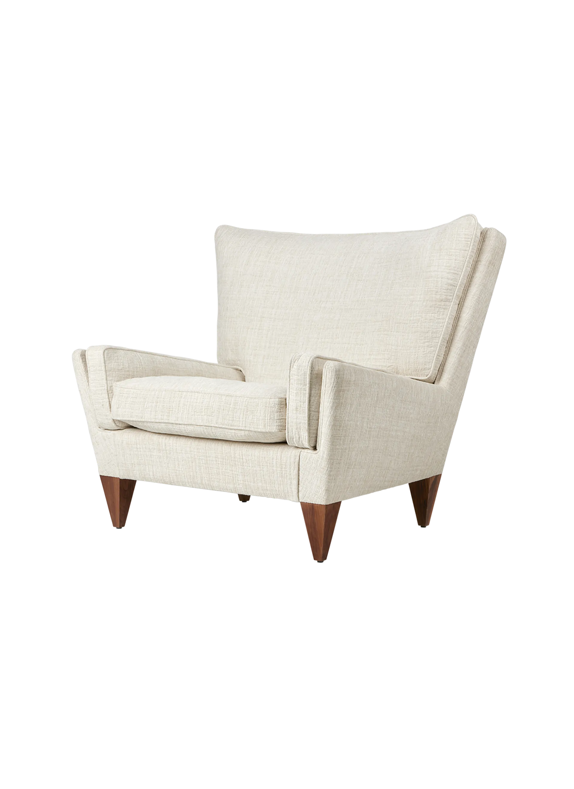 GUBI V11 Lounge Chair (Forli, Limonta (027, Standard), Solid American Walnut (Oiled))