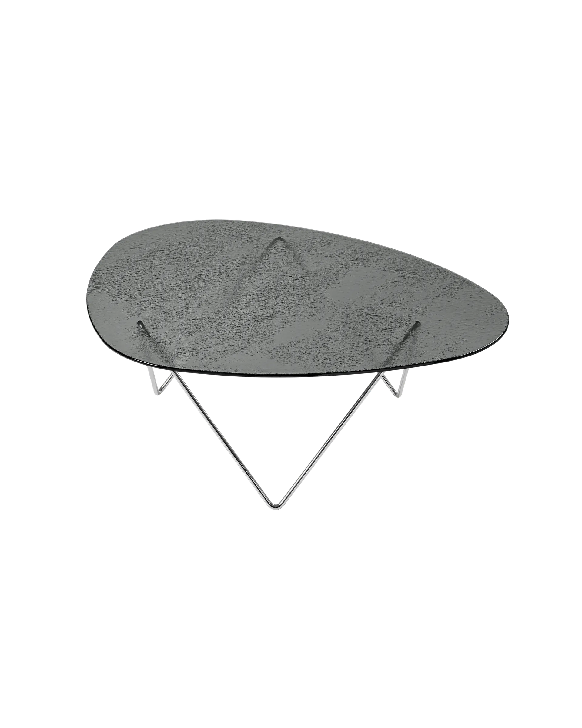 GUBI Pedrera Coffee Table (Chrome, Smoke Structured Glass)