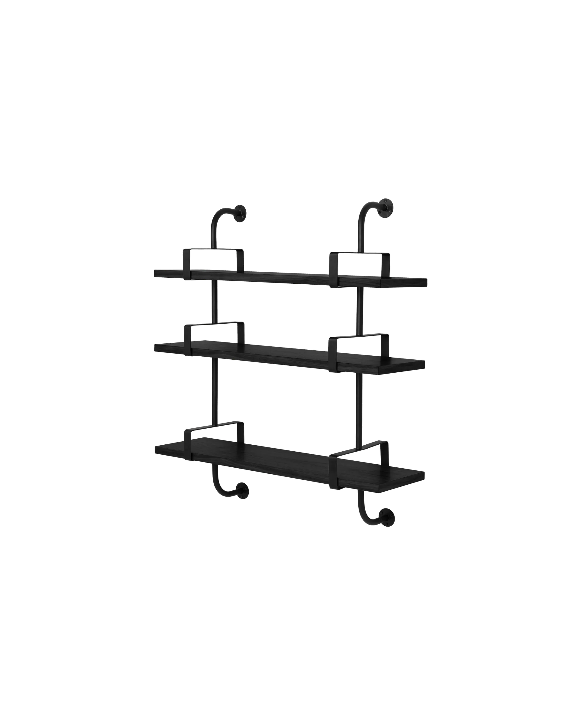 GUBI Démon Shelf (Black Stained Ash Semi Matt Lacquered, Small, 3 Shelves)