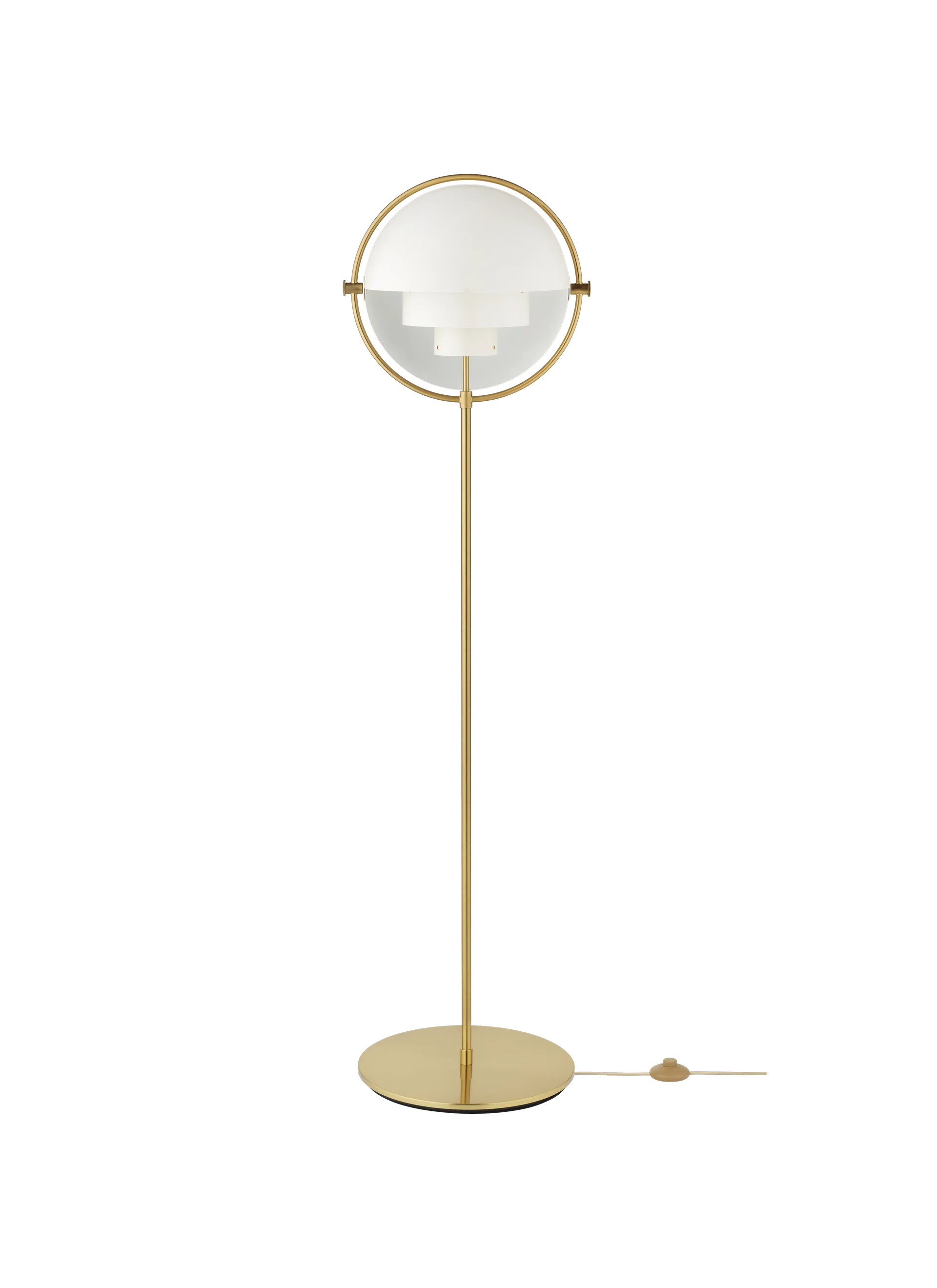 GUBI Multi-Lite Floor Lamp (White Semi Matt, Brass, UK)