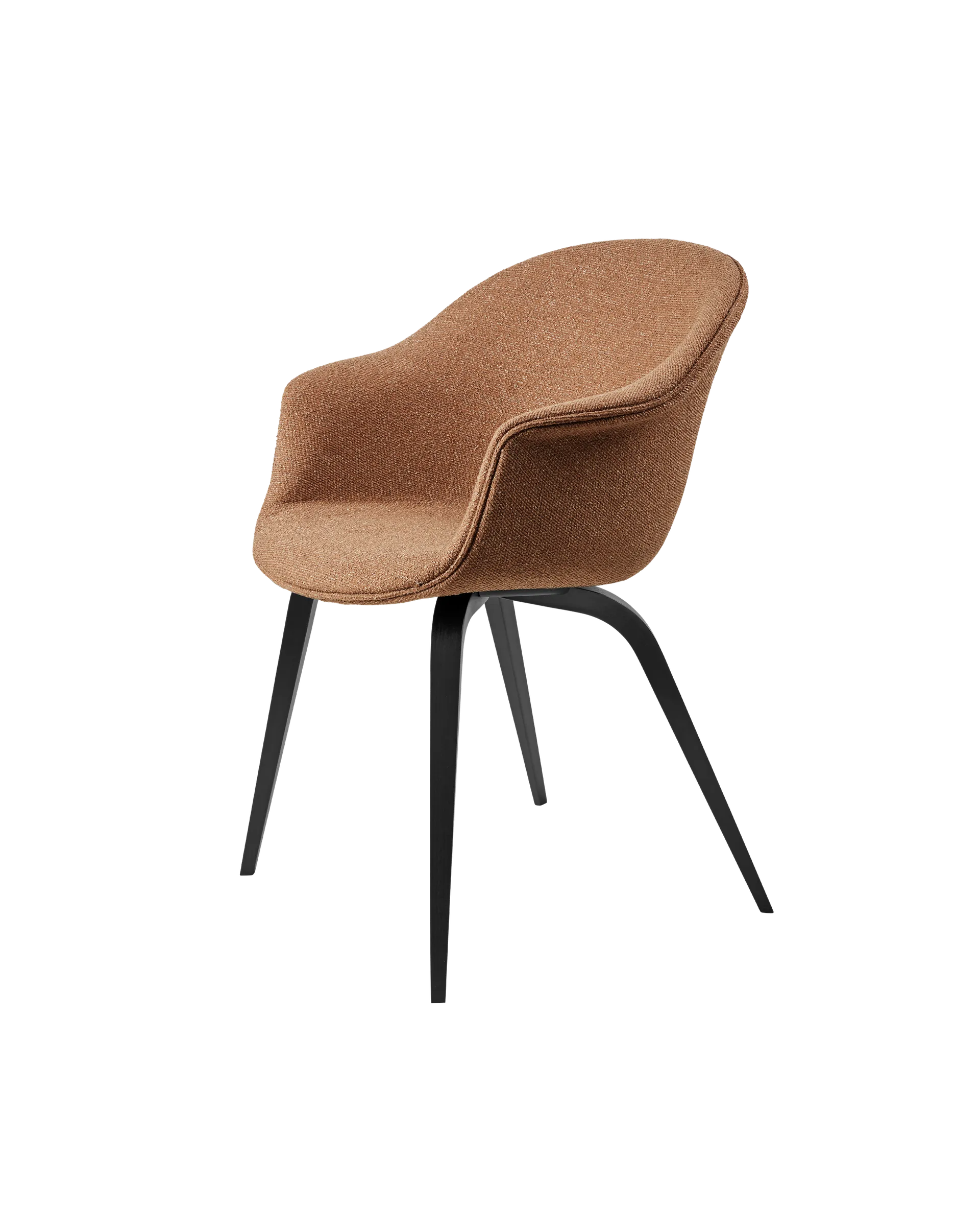 GUBI Bat Dining Chair, Fully Upholstered (Around Bouclé, Dedar (032, Standard), Wood base, Black Stained Beech)