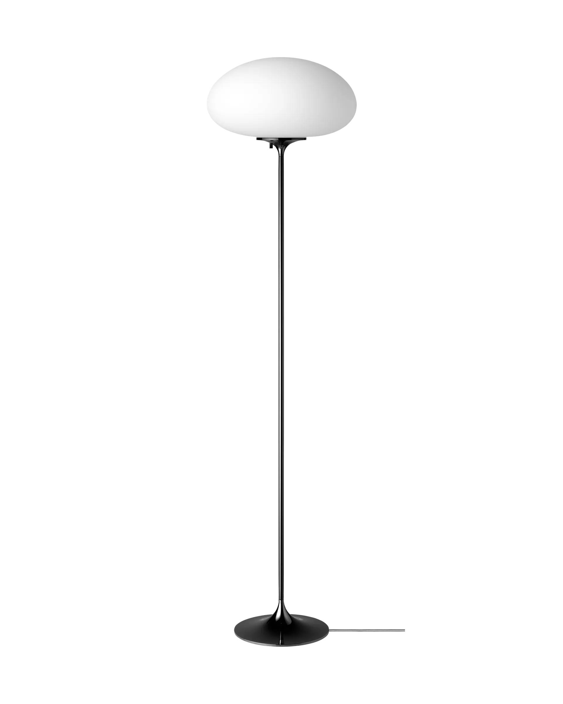 GUBI Stemlite Floor Lamp (Frosted Glass, Black Chrome, 150 cm, EU)