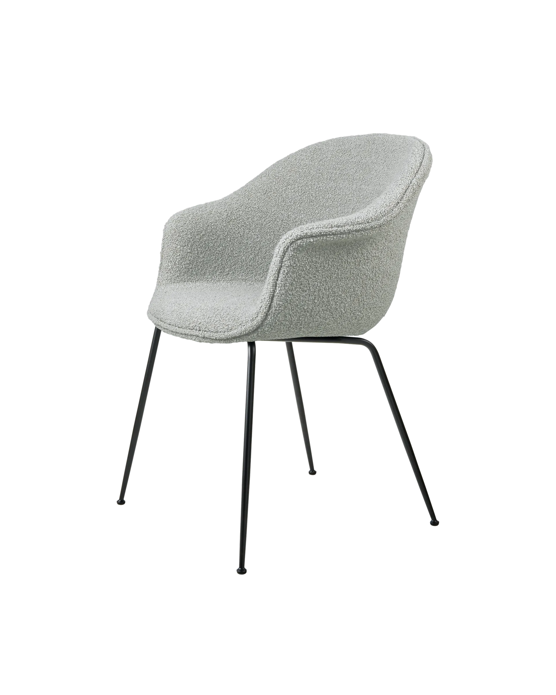 GUBI Bat Dining Chair, Fully Upholstered (Karakorum, Dedar (004, Standard), Conic base, Black Matt)