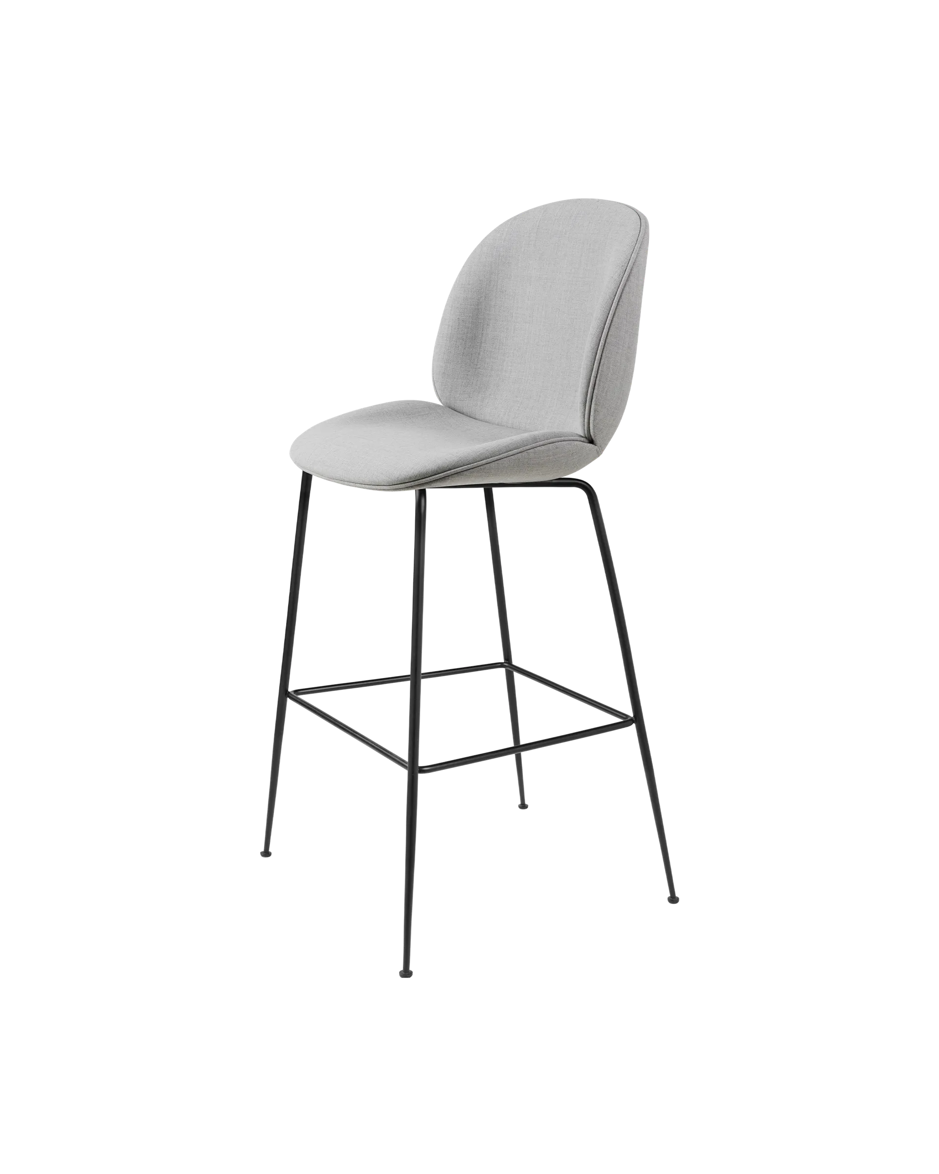 GUBI Beetle Bar Chair, Fully Upholstered (Remix 3, Kvadrat (123, Standard), Conic base, Black Matt)
