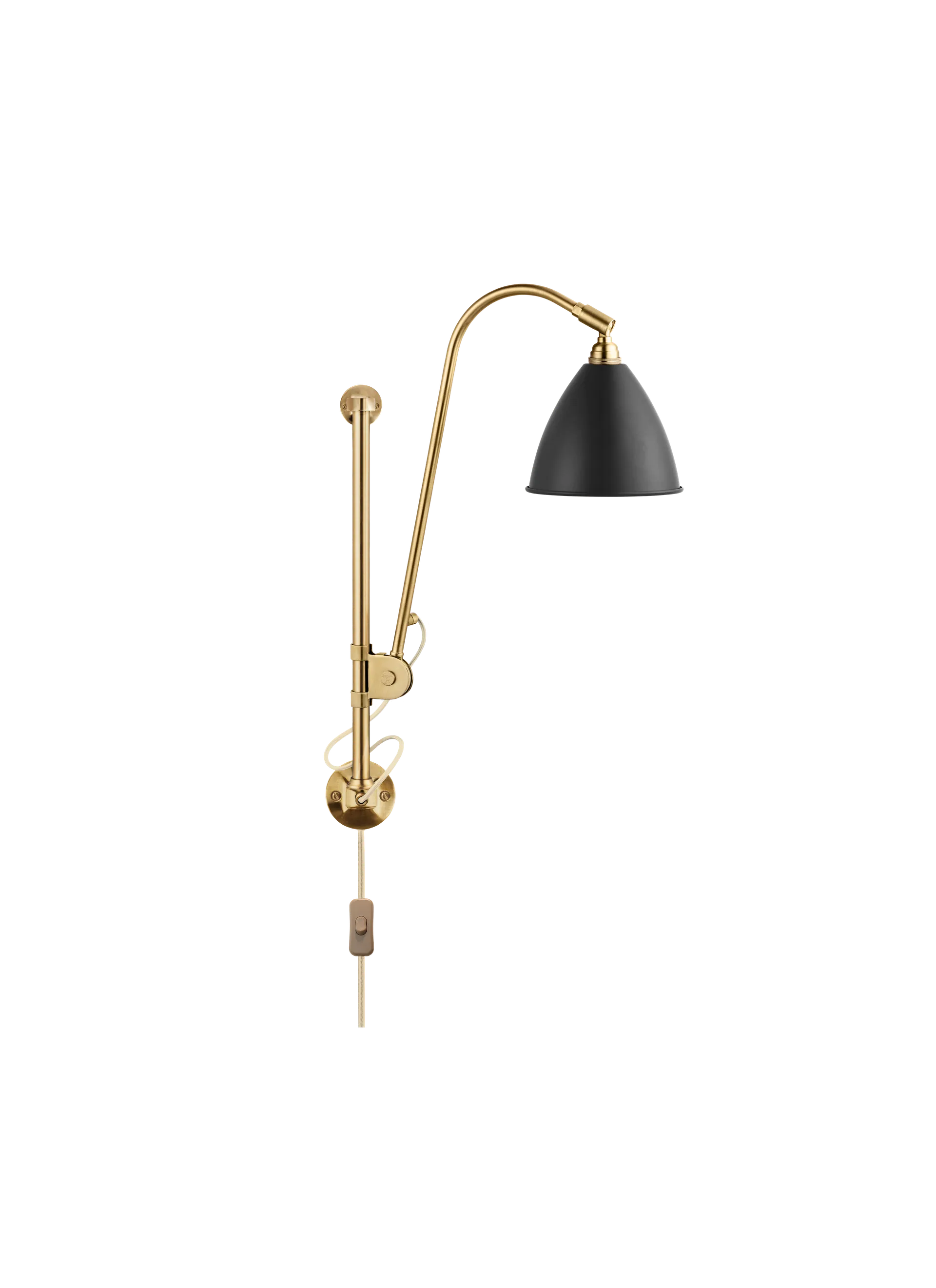 GUBI Bestlite BL5 Wall Lamp (Soft Black Semi Matt, Brass, UK)