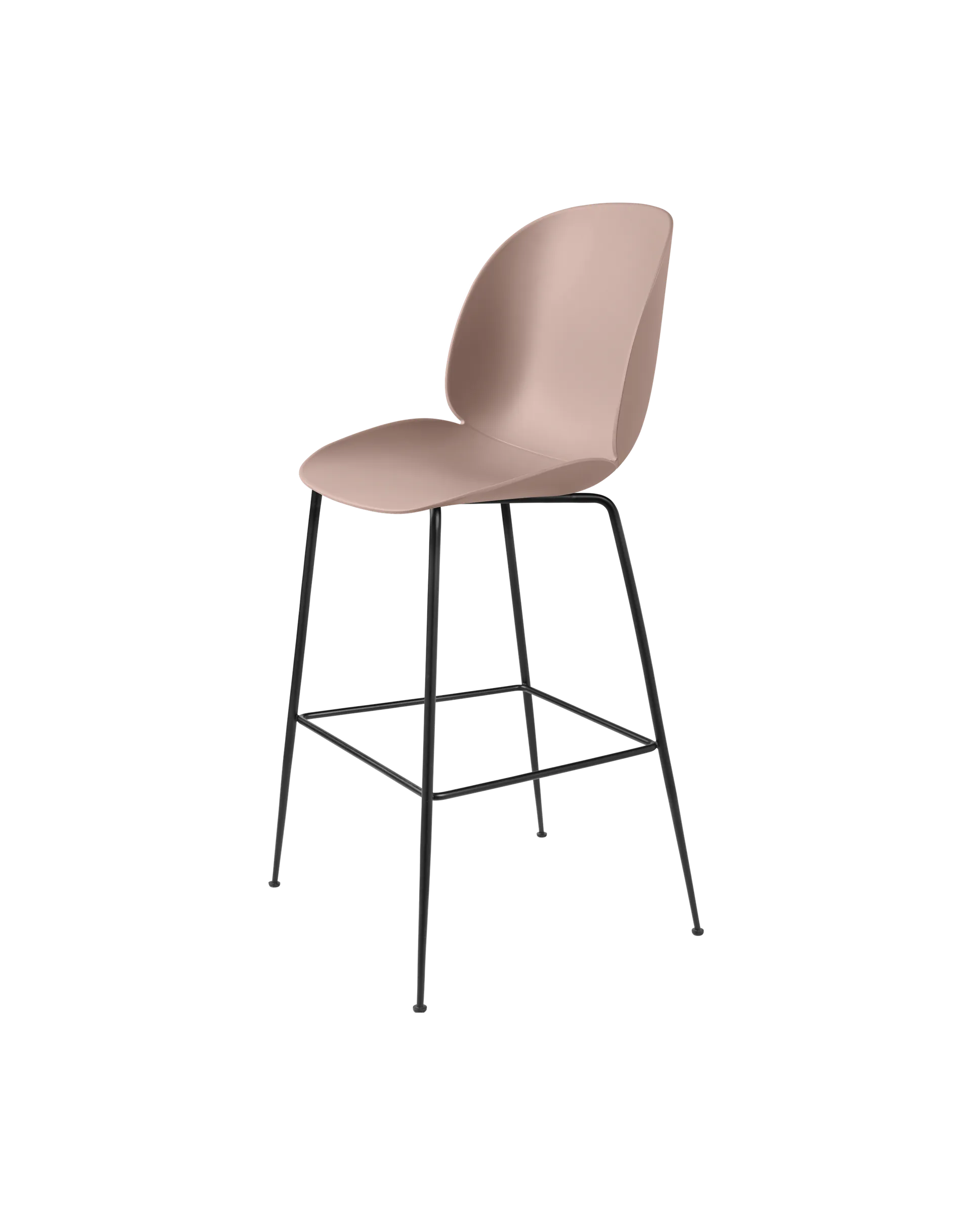 GUBI Beetle Bar Chair, Un-Upholstered (Conic base, Sweet Pink, Black Matt)