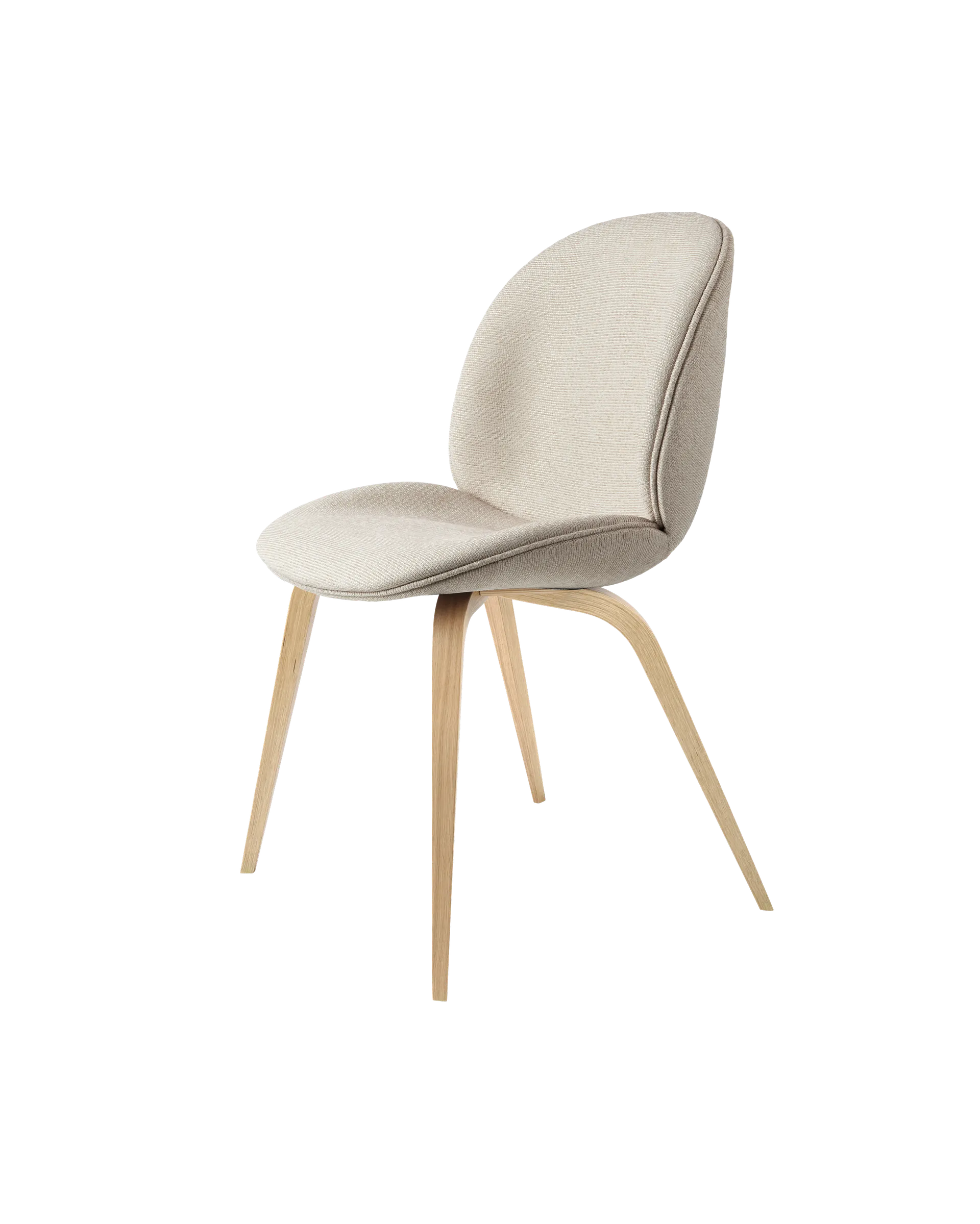 GUBI Beetle Dining Chair, Fully Upholstered (Wood base, Oak Semi Matt, Tempt, Gabriel (61168, Standard))