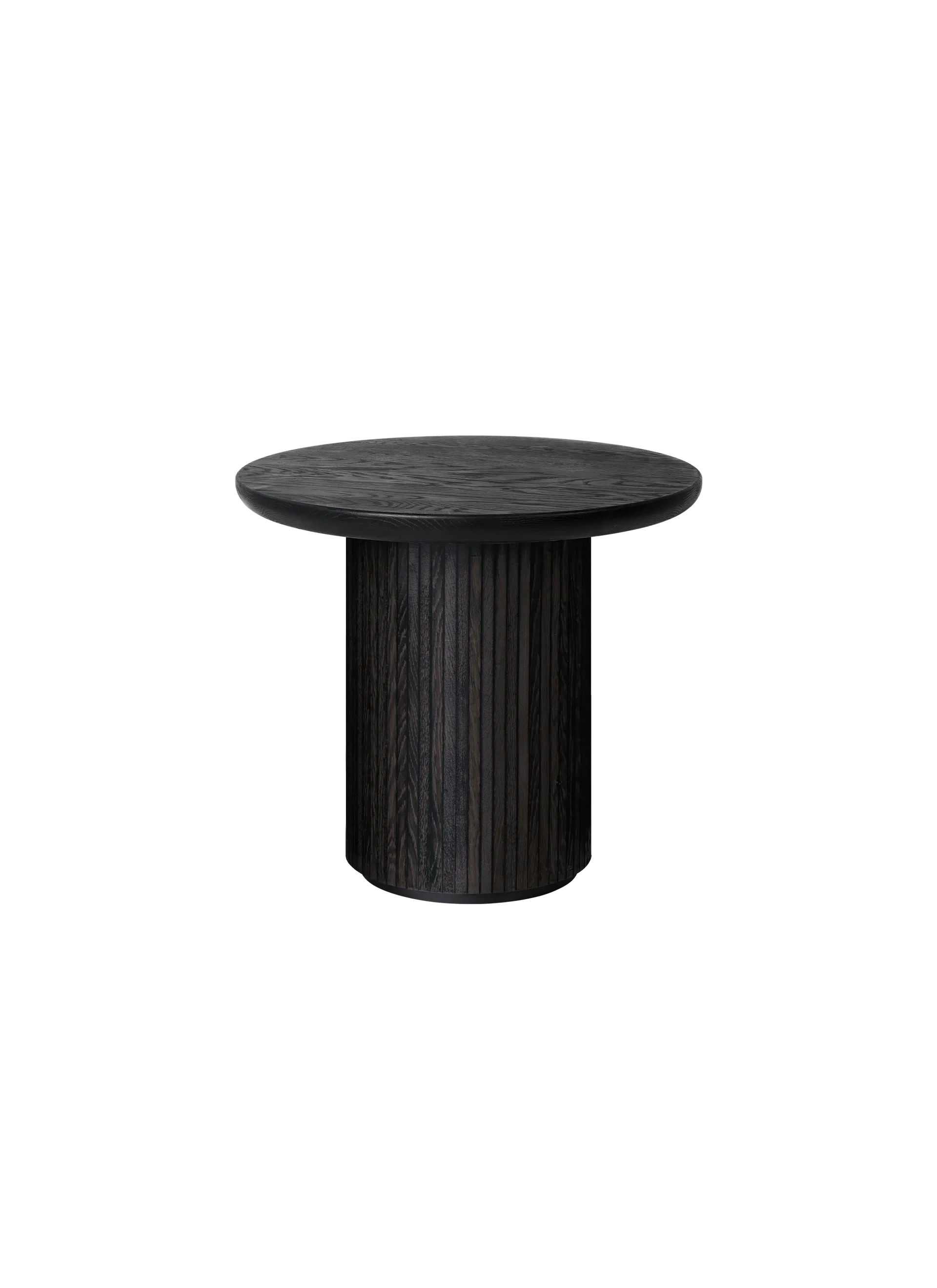 GUBI Moon Lounge Table, Round (Brown/Black Stained Veneer Oak Lacquered, Brown/Black Stained Veneer Oak Lacquered, Ø60 x H55)