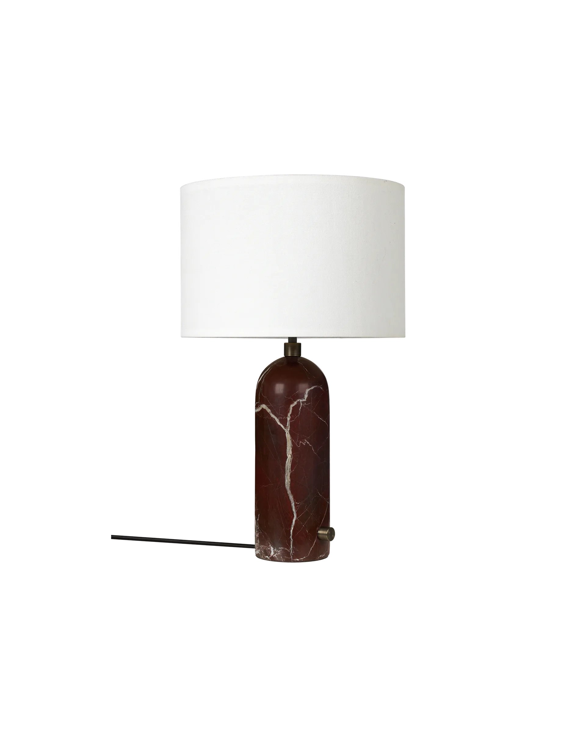 GUBI Gravity Table Lamp (Maroon Marble, White shade, 49 cm, UK)