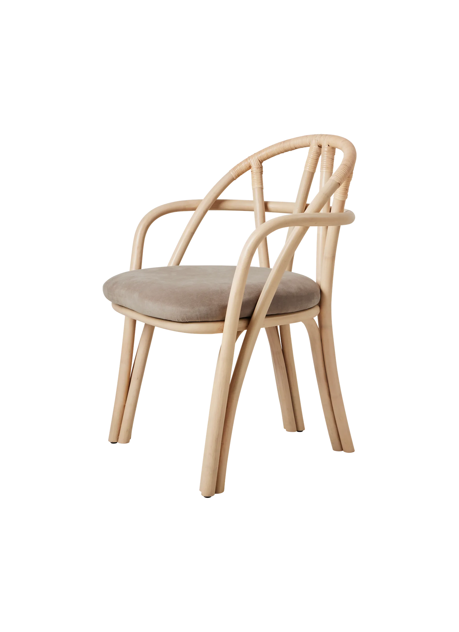 GUBI Bistra Dining Armchair (Fustagno, GUBI (002, Standard), Natural Lacquered Rattan)