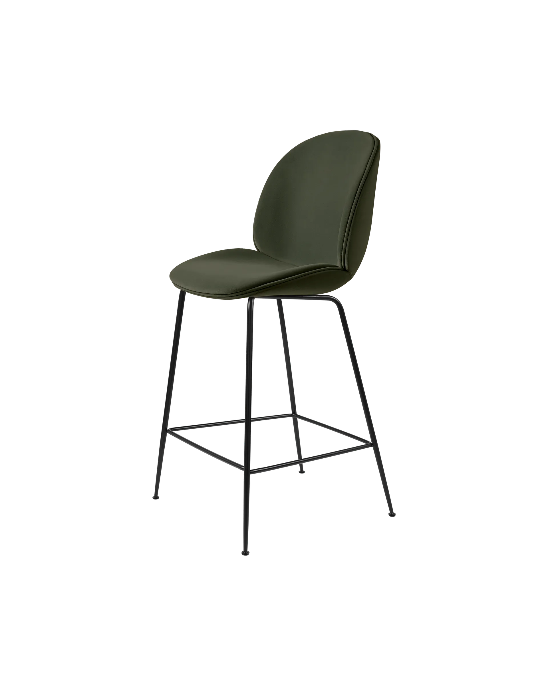 GUBI Beetle Counter Chair, Fully Upholstered (Sunday, Dedar (018, Standard), Conic base, Black Matt)