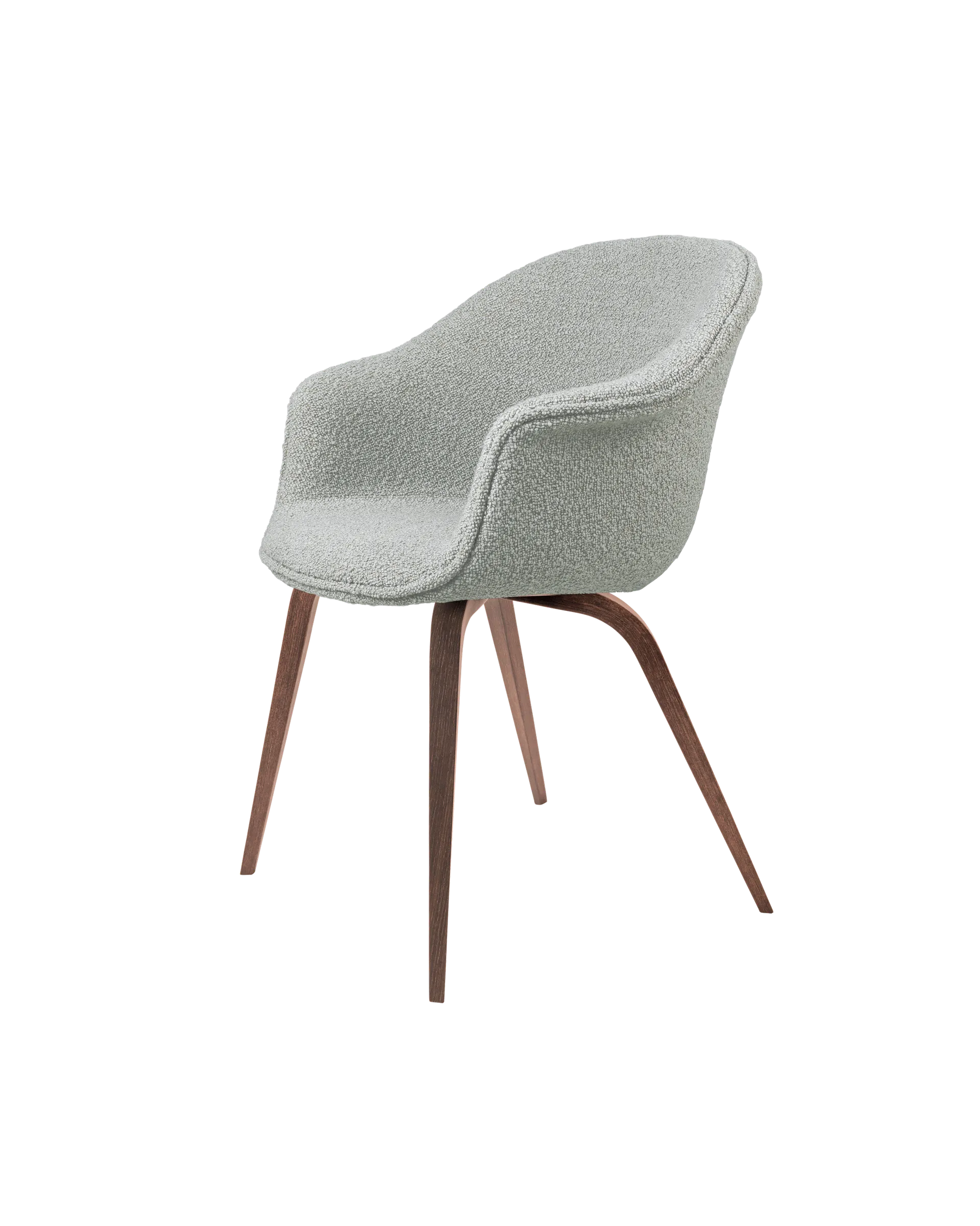 GUBI Bat Dining Chair, Fully Upholstered (Karakorum, Dedar (004, Standard), Wood base, American Walnut)