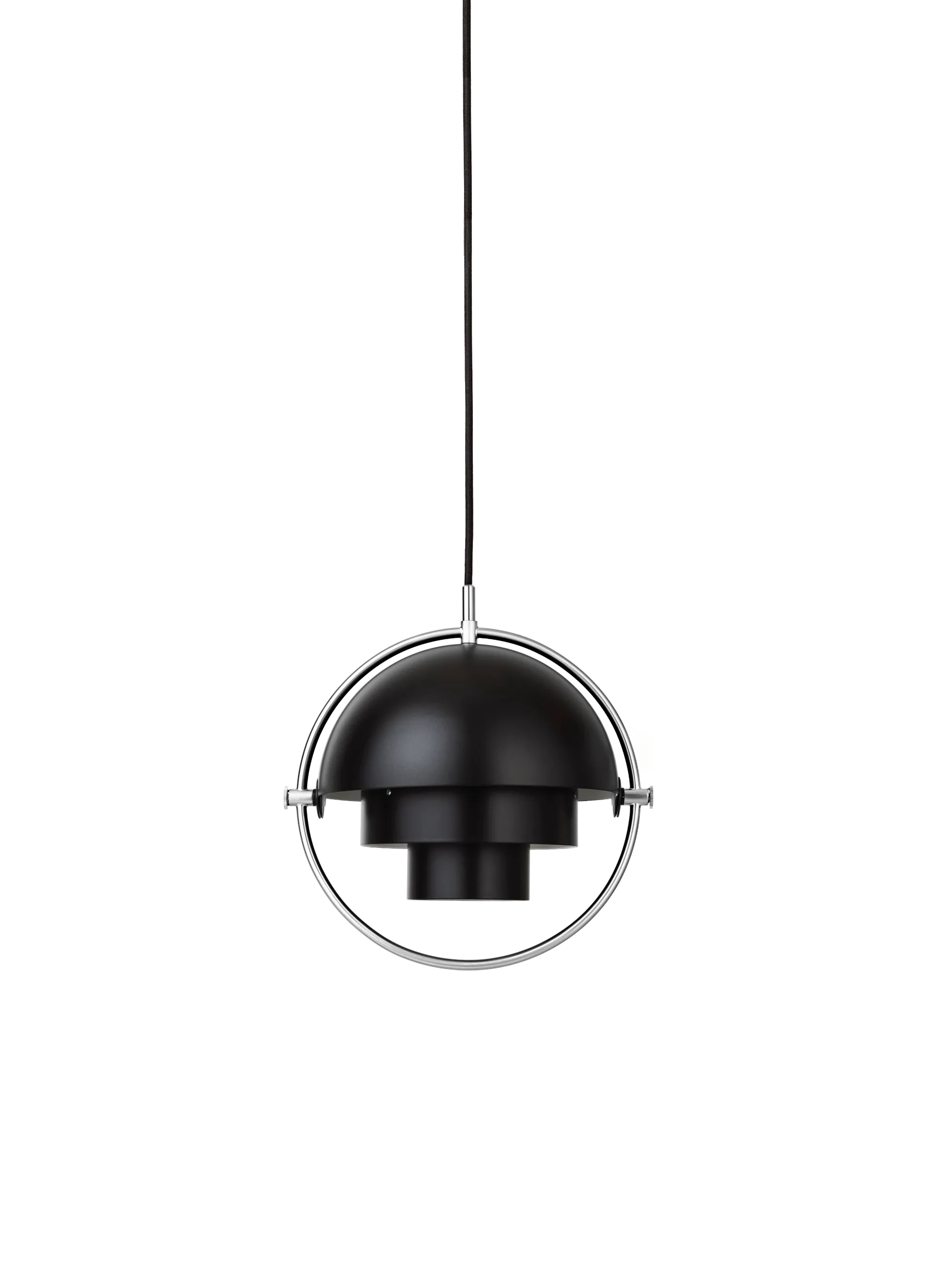 GUBI Multi-Lite Pendant (Chrome, Black Semi Matt, Ø22,5 x 11 cm, EU)