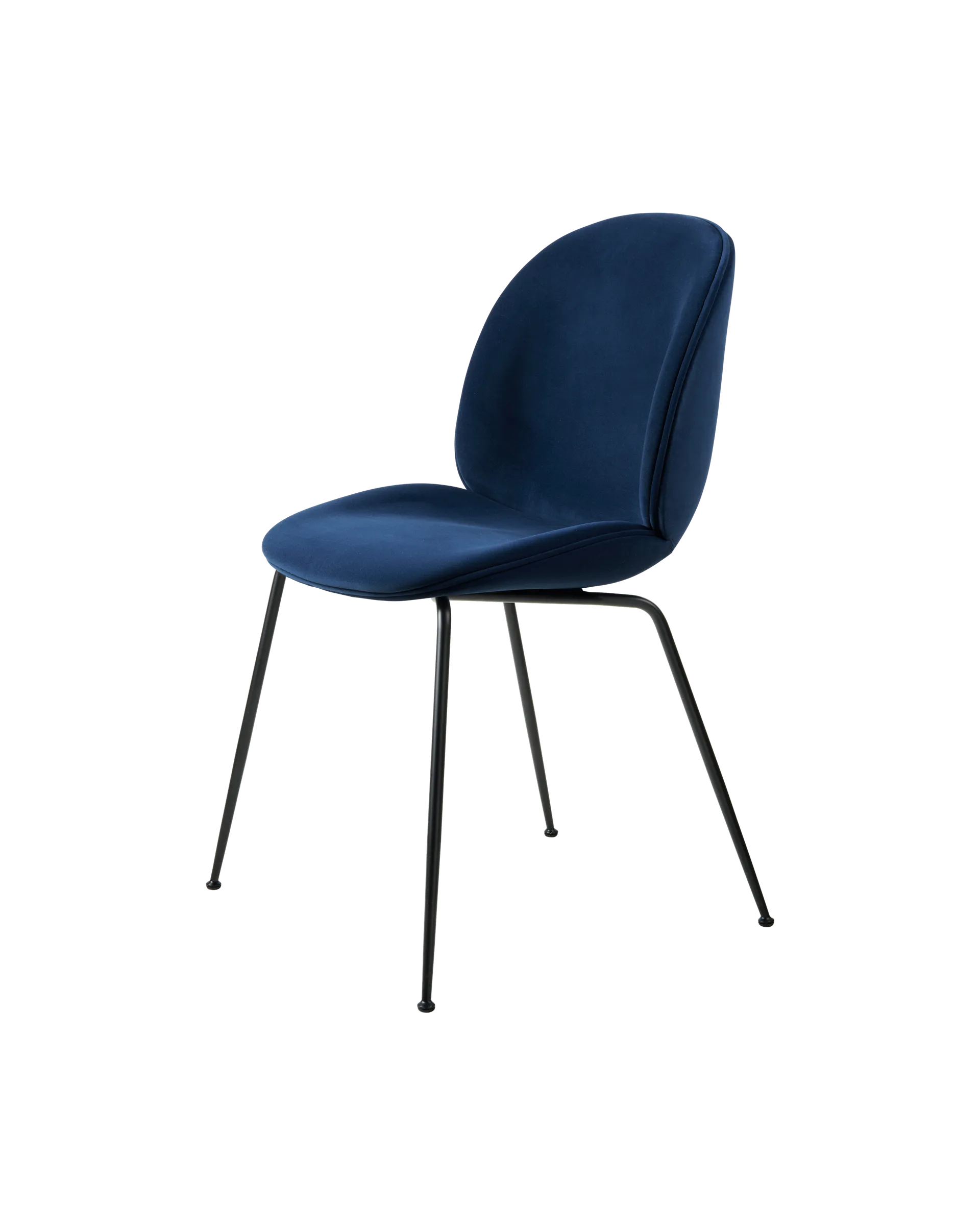 GUBI Beetle Dining Chair, Fully Upholstered (Sunday, Dedar (003, Standard), Conic base, Black Matt)
