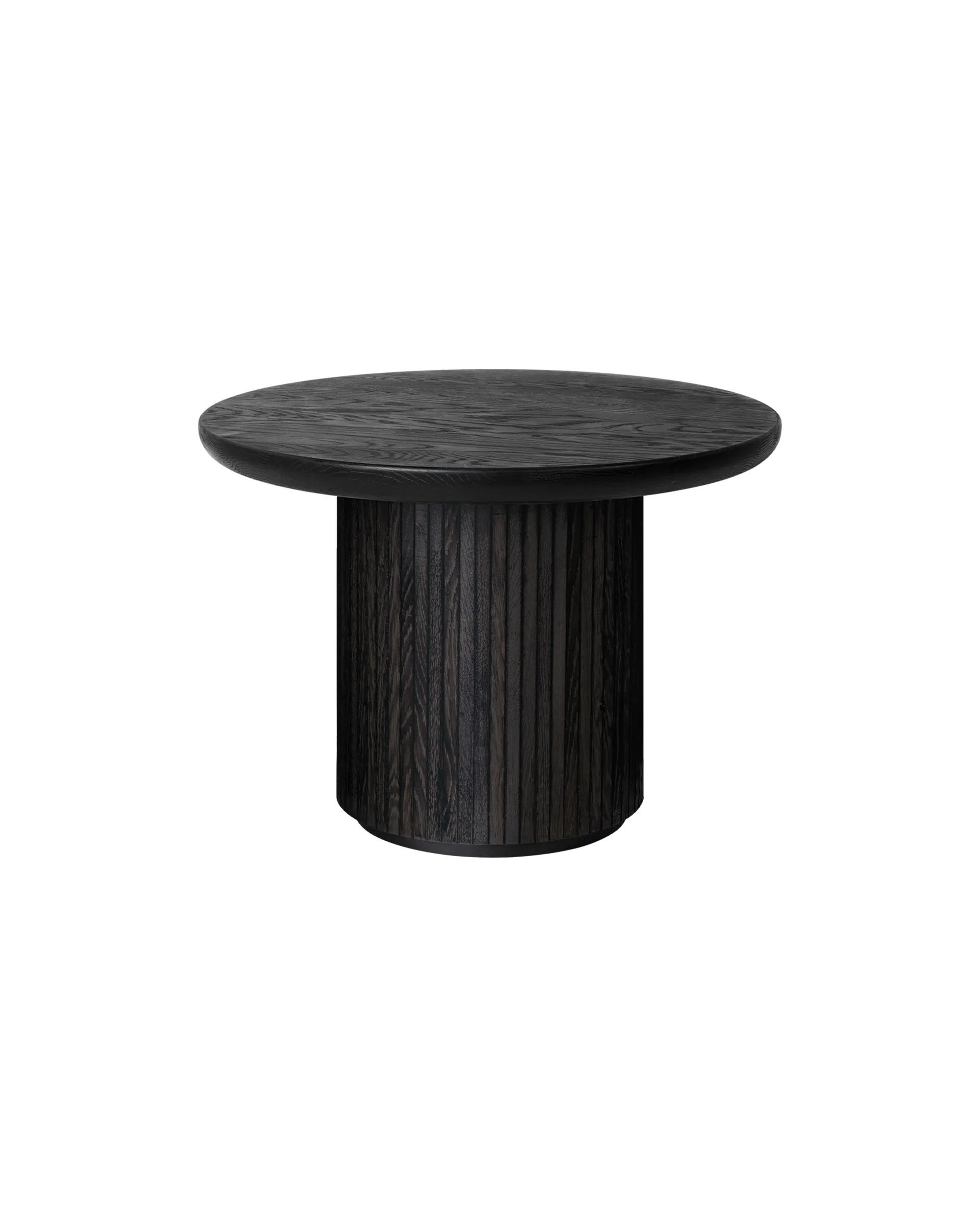 GUBI Moon Coffee Table, Round (Brown/Black Stained Veneer Oak Lacquered, Brown/Black Stained Veneer Oak Lacquered, Ø60 x H45 cm)