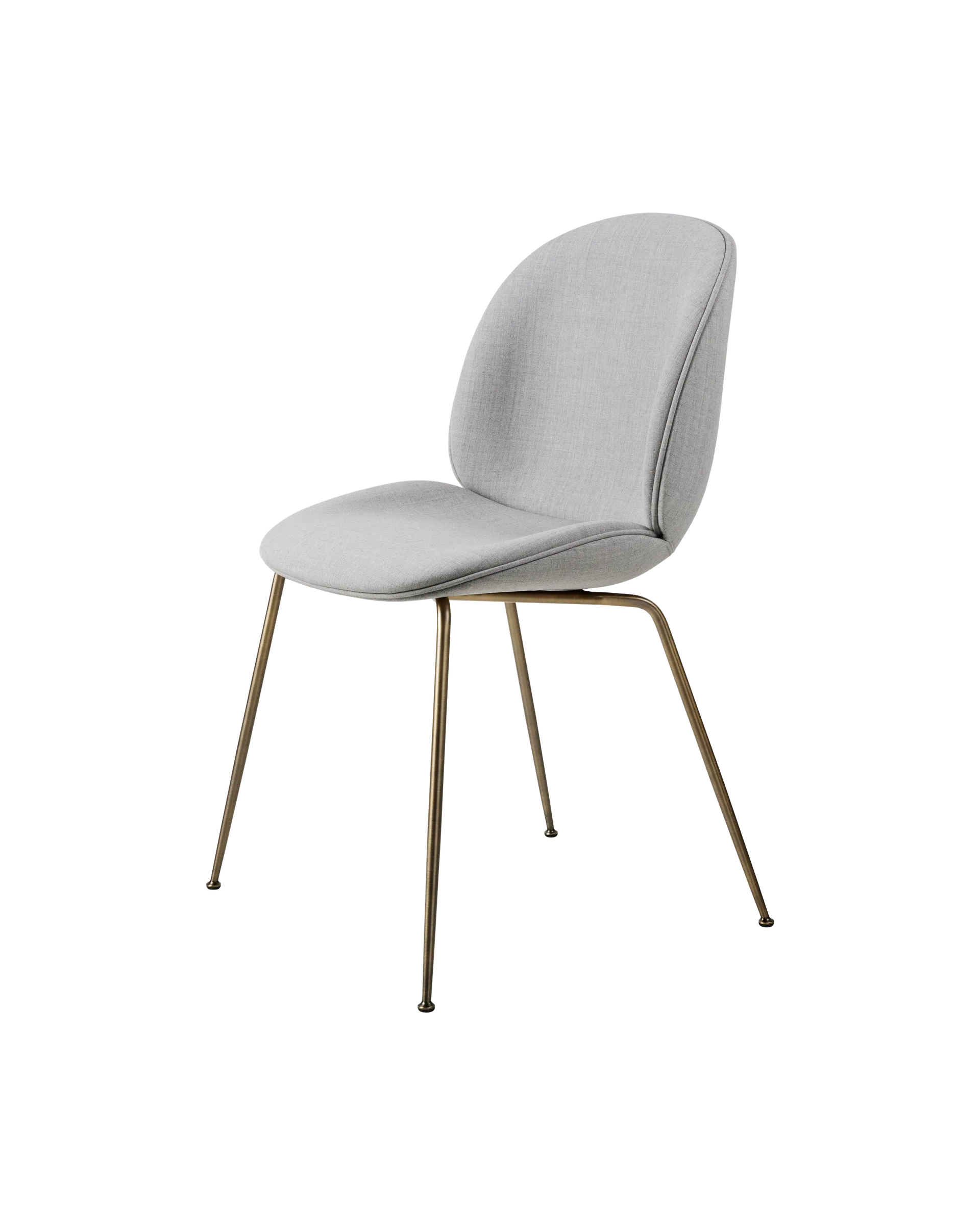 GUBI Beetle Dining Chair, Fully Upholstered (Conic base, Antique Brass, Remix 3, Kvadrat (123, Standard))