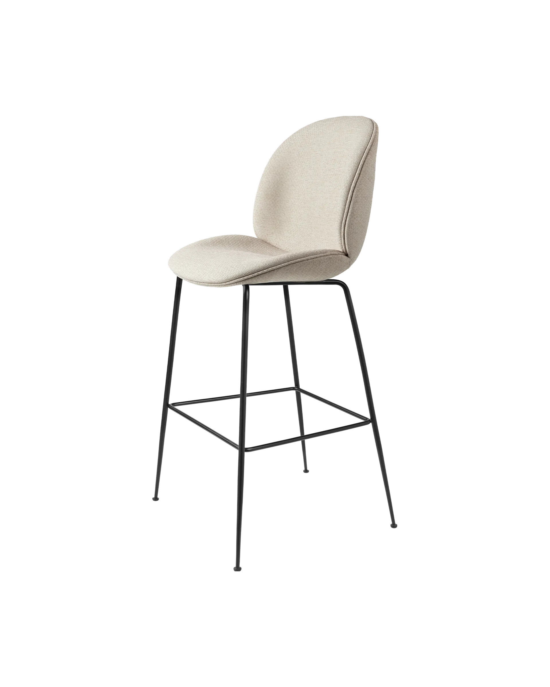 GUBI Beetle Bar Chair, Fully Upholstered (Tempt, Gabriel (61168, Standard), Center base, Black Matt)