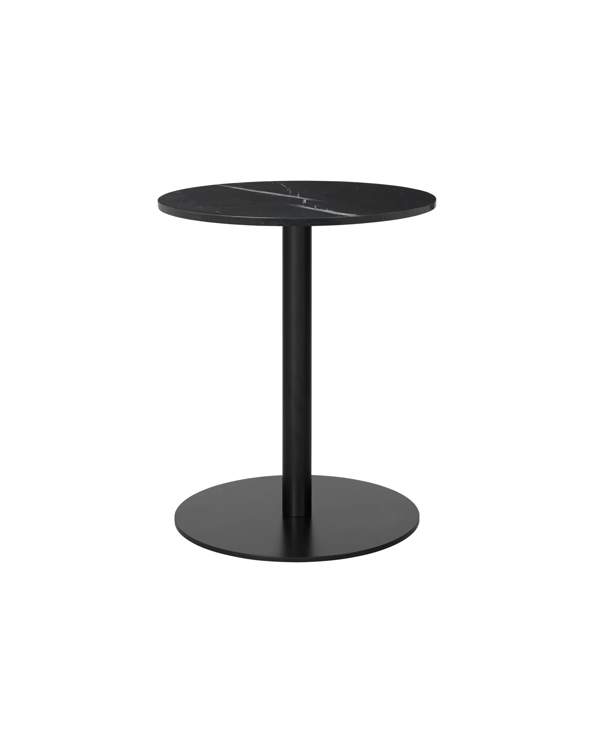 GUBI GUBI 1.0 Dining Table, Round (Black base, Black Marquina Marble, Ø60 cm)