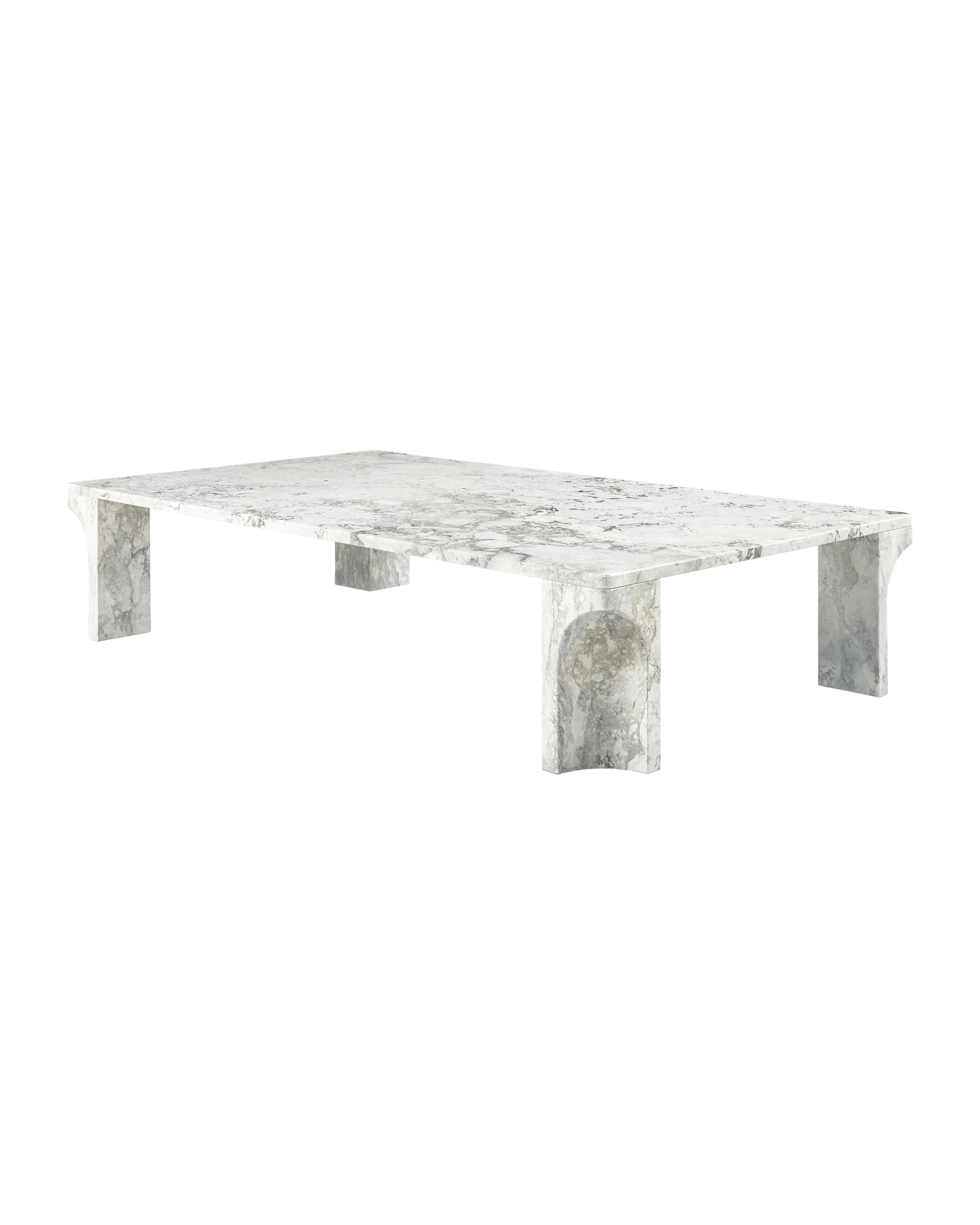 GUBI Doric Coffee Tables (Stormy Gray Marble, Stormy Gray Marble, 140 x 80 cm)